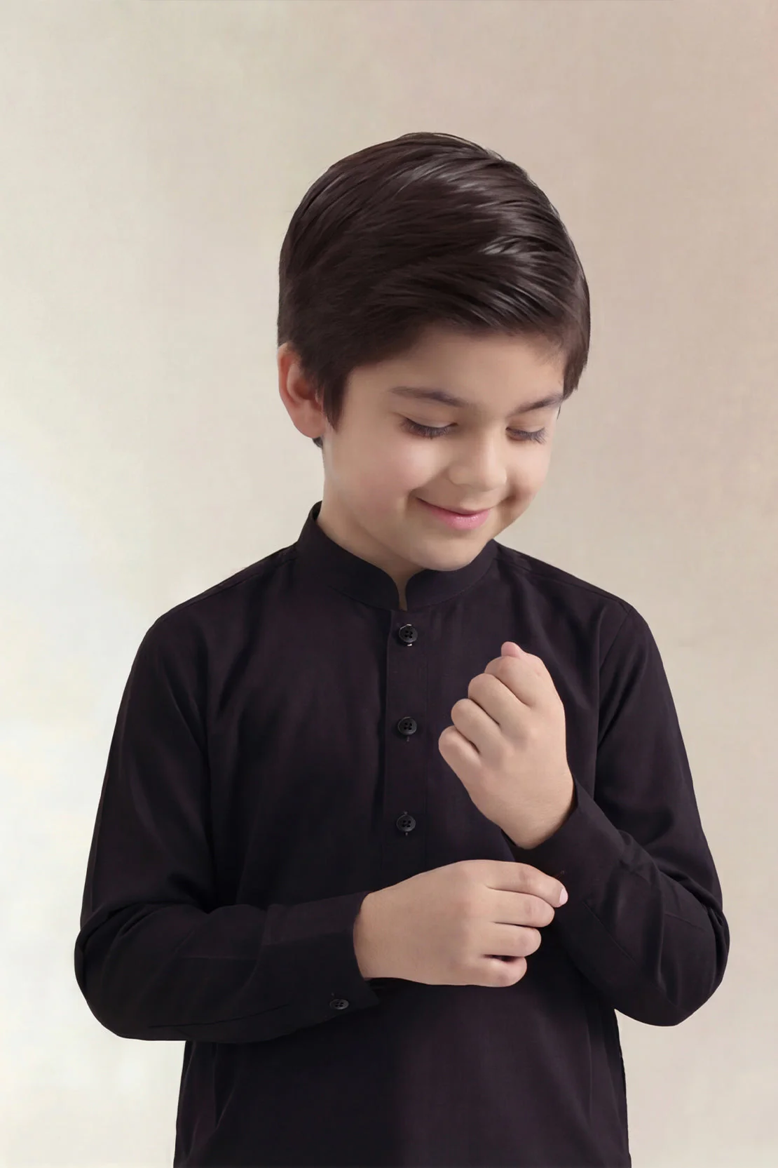 Solid Wash N Wear Stitched 2 Piece (Shirt/Trouser)  For Boys - Image 3