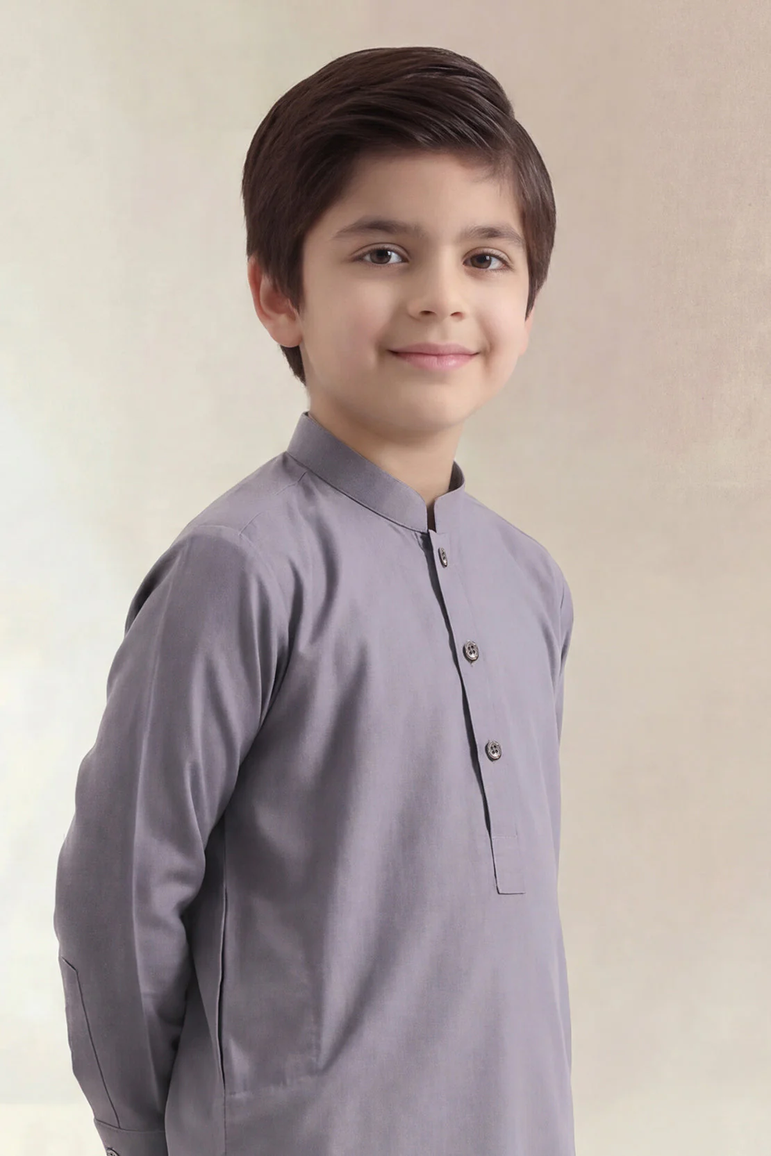 Solid Wash N Wear Stitched 2 Piece (Shirt/Trouser) For Boys - Image 3