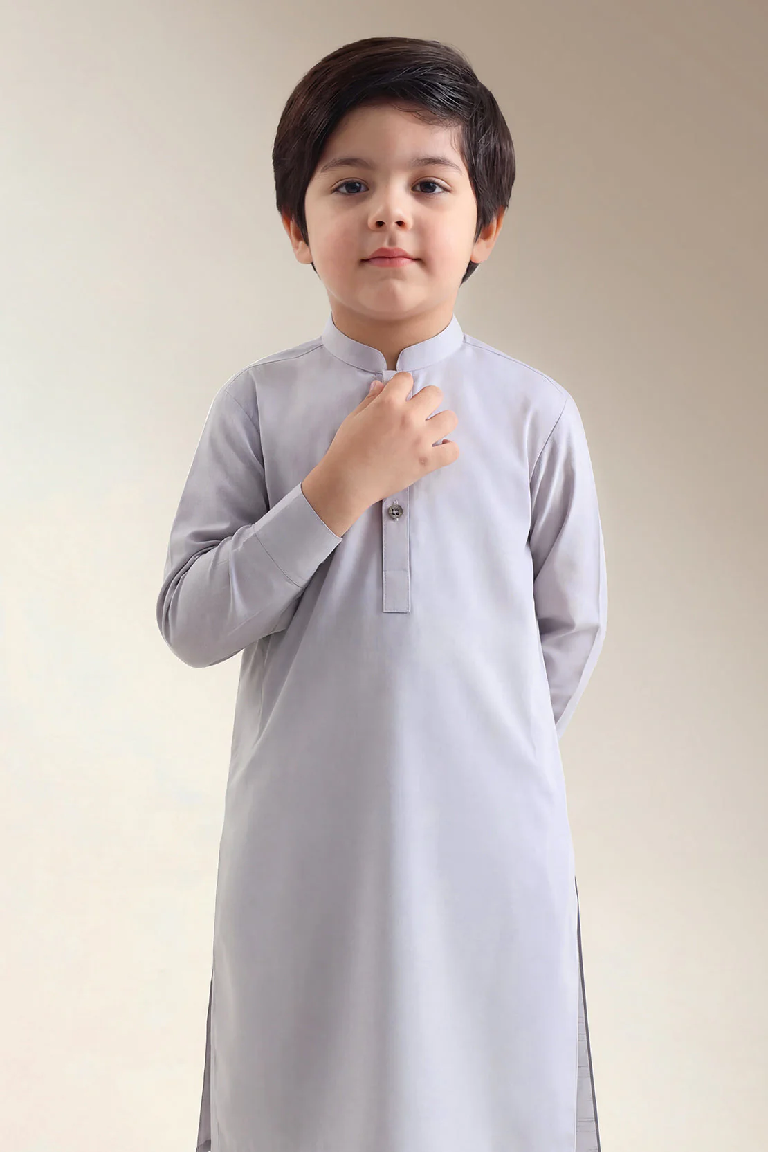 Solid Wash N Wear Stitched 2 Piece (Shirt/Trouser)  For Boys - Image 3