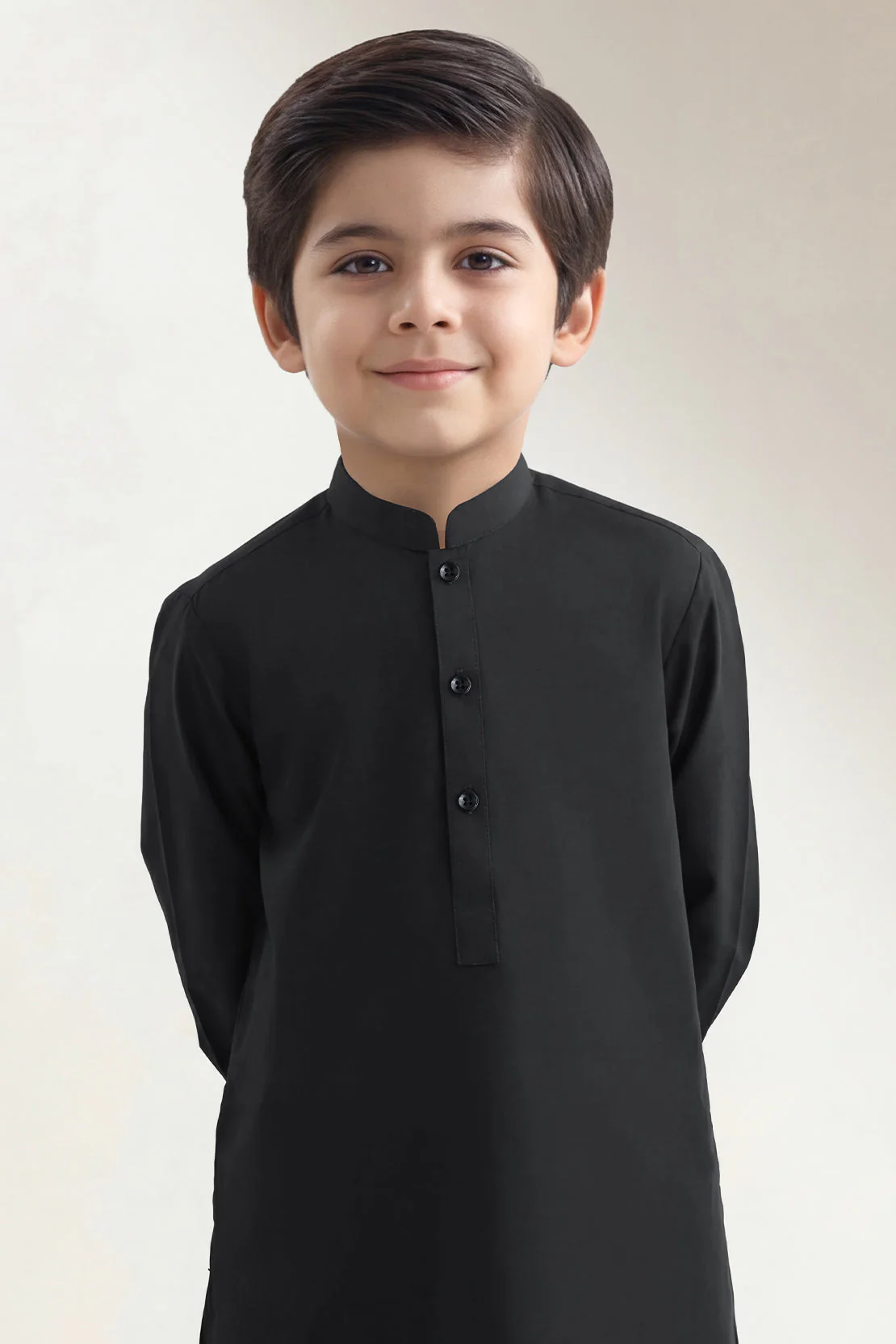Solid Wash N Wear Stitched 2 Piece (Shirt/Trouser)  For Boys - Image 2