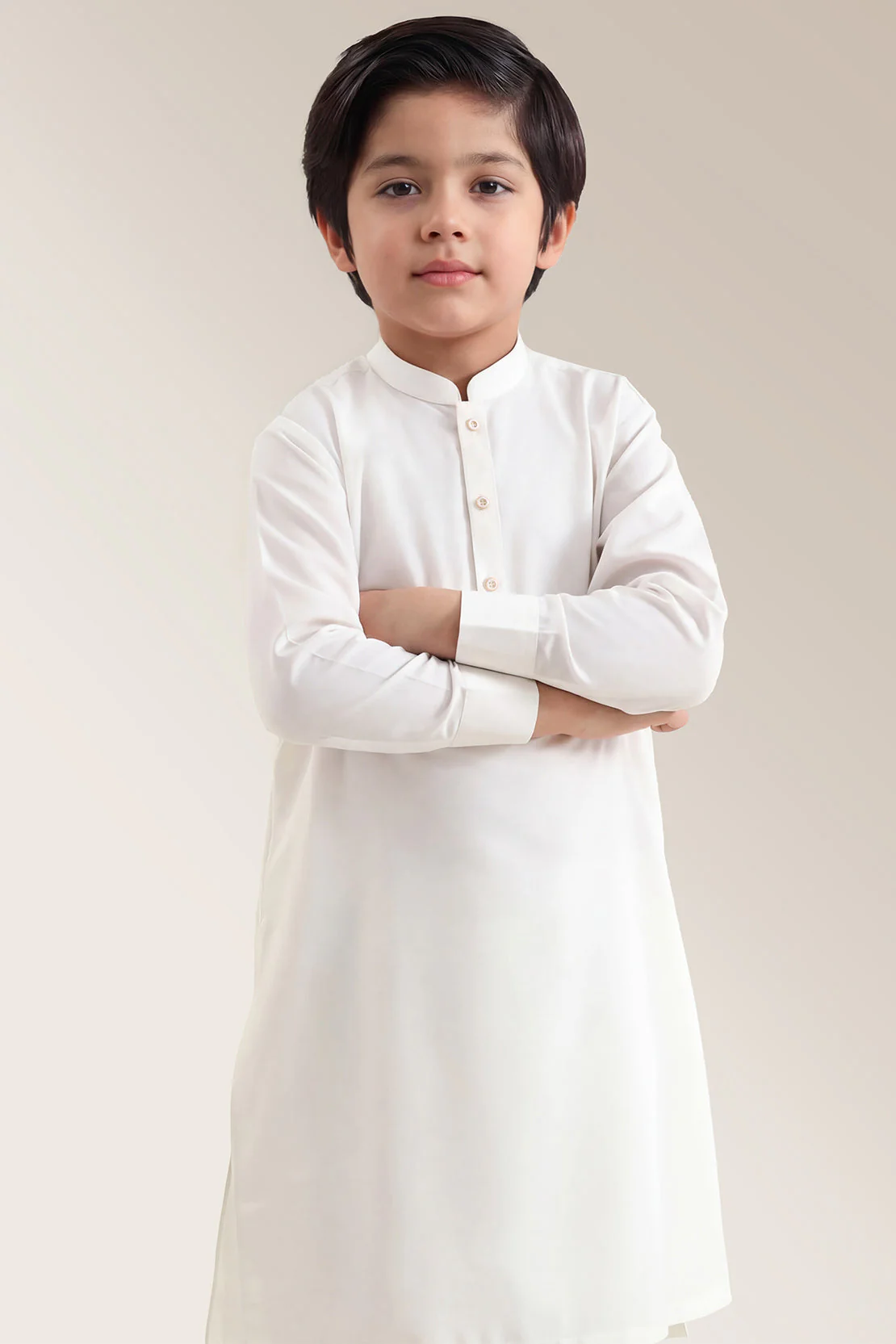 Solid Wash N Wear Stitched 2 Piece (Shirt/Trouser)  For Boys - Image 2