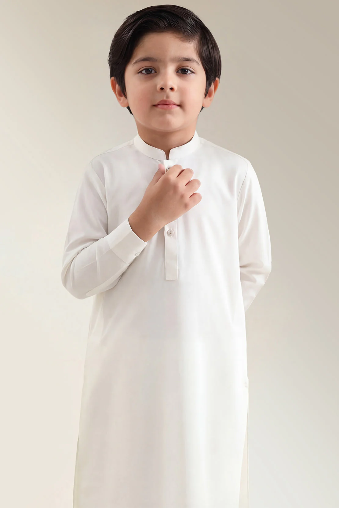 Solid Wash N Wear Stitched 2 Piece (Shirt/Trouser)  For Boys - Image 3
