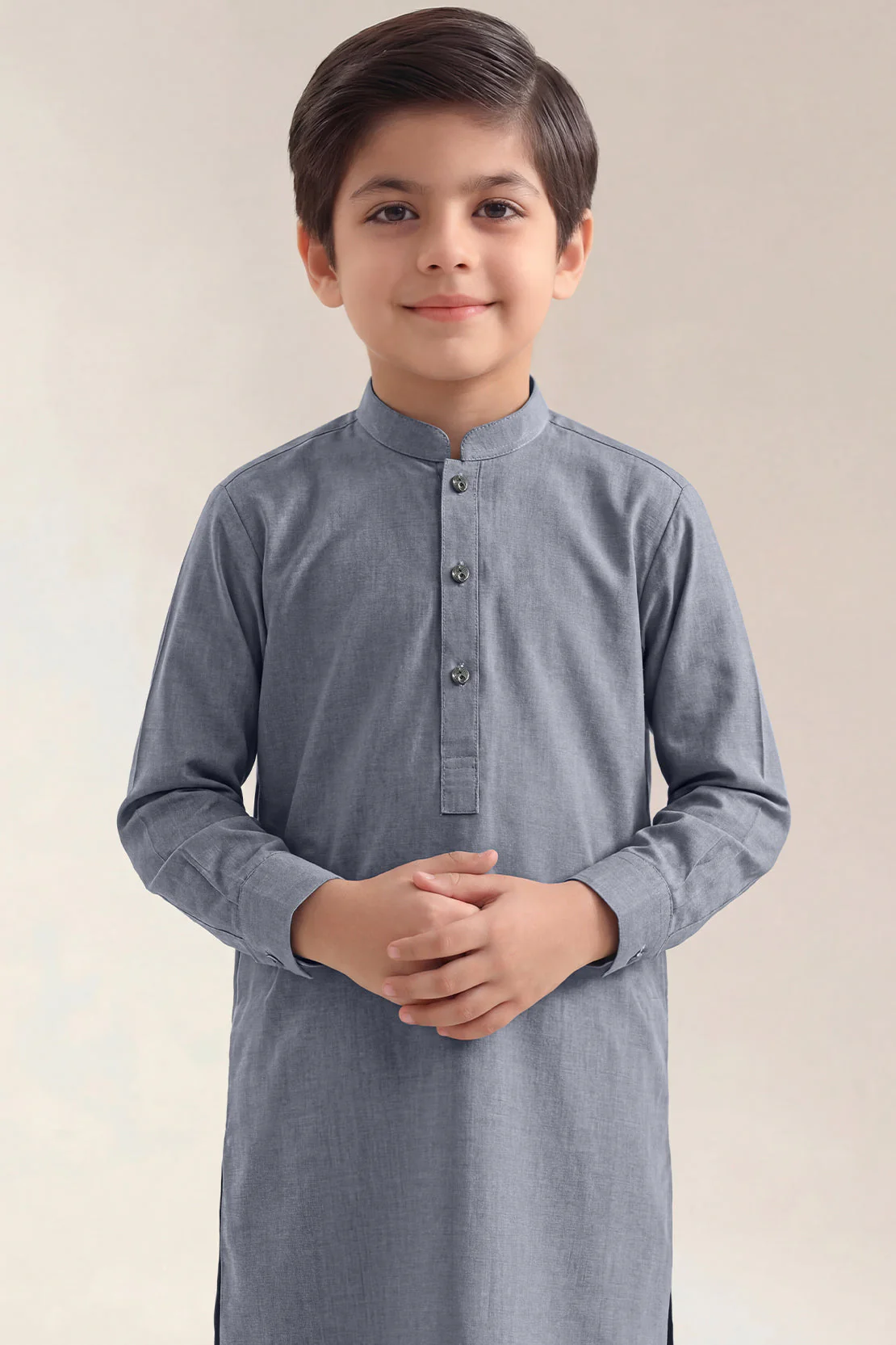 Solid Wash N Wear Stitched 2 Piece (Shirt/Trouser)  For Boys - Image 3