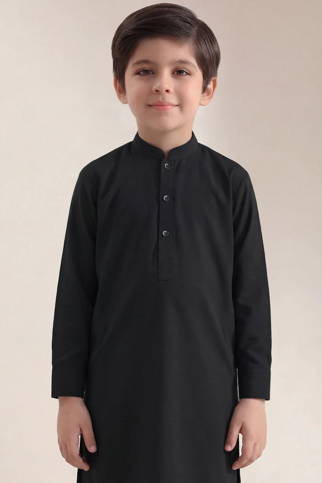 Solid Wash N Wear Stitched 2 Piece (Shirt/Trouser) For Boys - Image 2