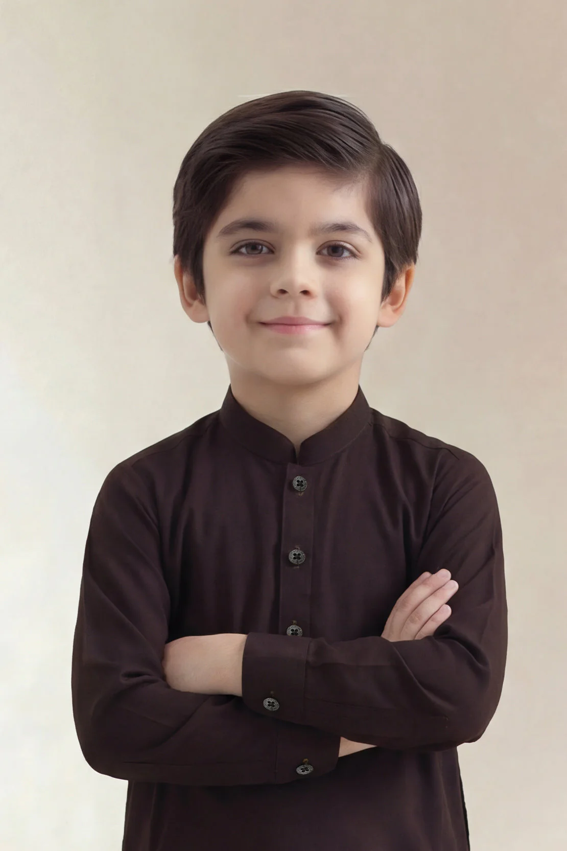 Solid Wash N Wear Stitched 2 Piece (Shirt/Trouser)  For Boys - Image 3