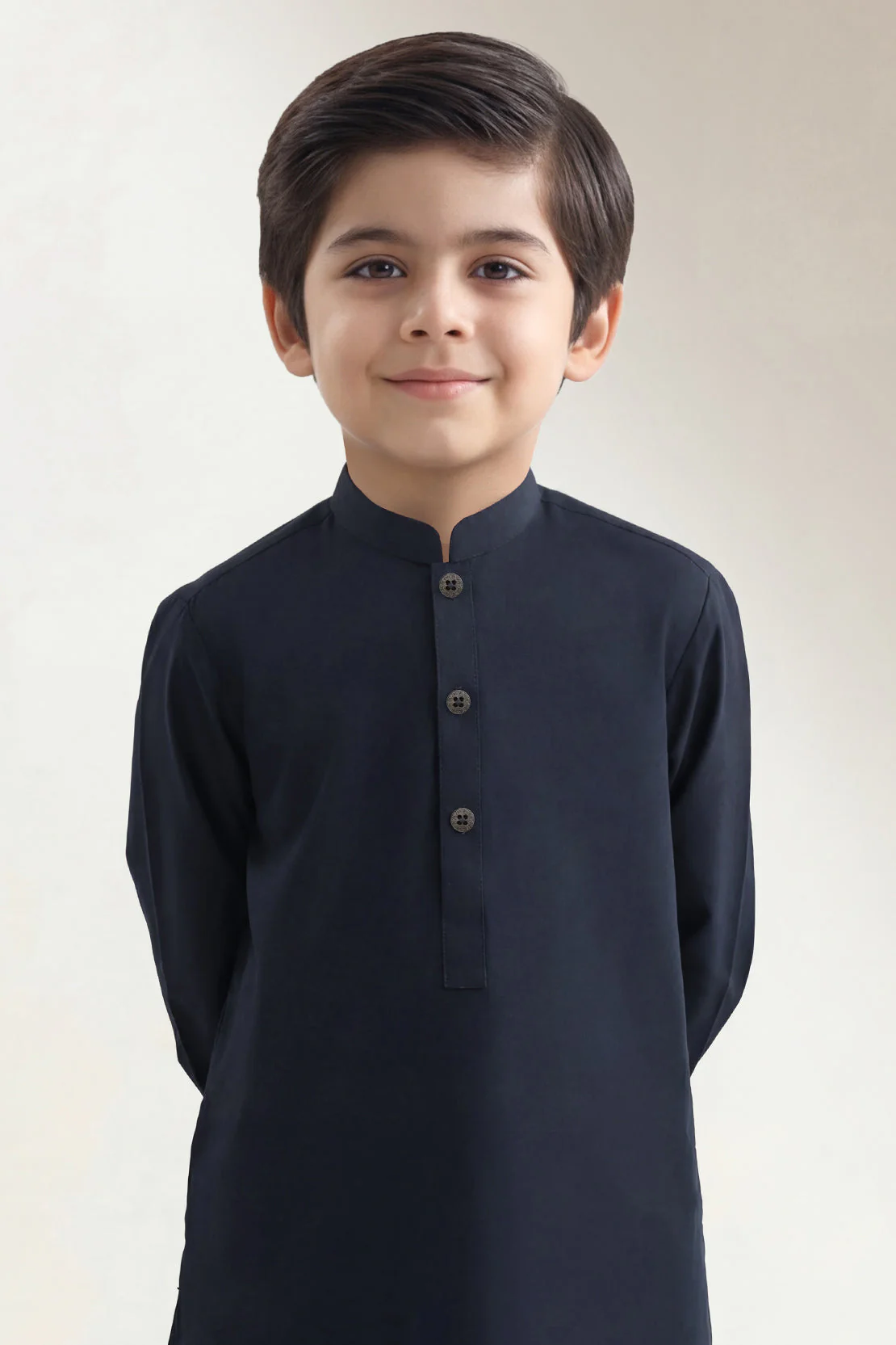 Solid Wash N Wear Stitched 2 Piece (Shirt/Trouser)  For Boys - Image 3