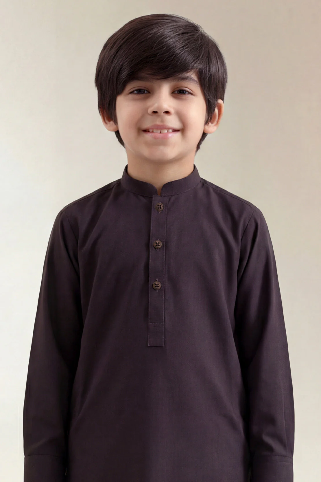 Solid Wash N Wear Stitched 2 Piece (Shirt/Trouser) For Boys - Image 2