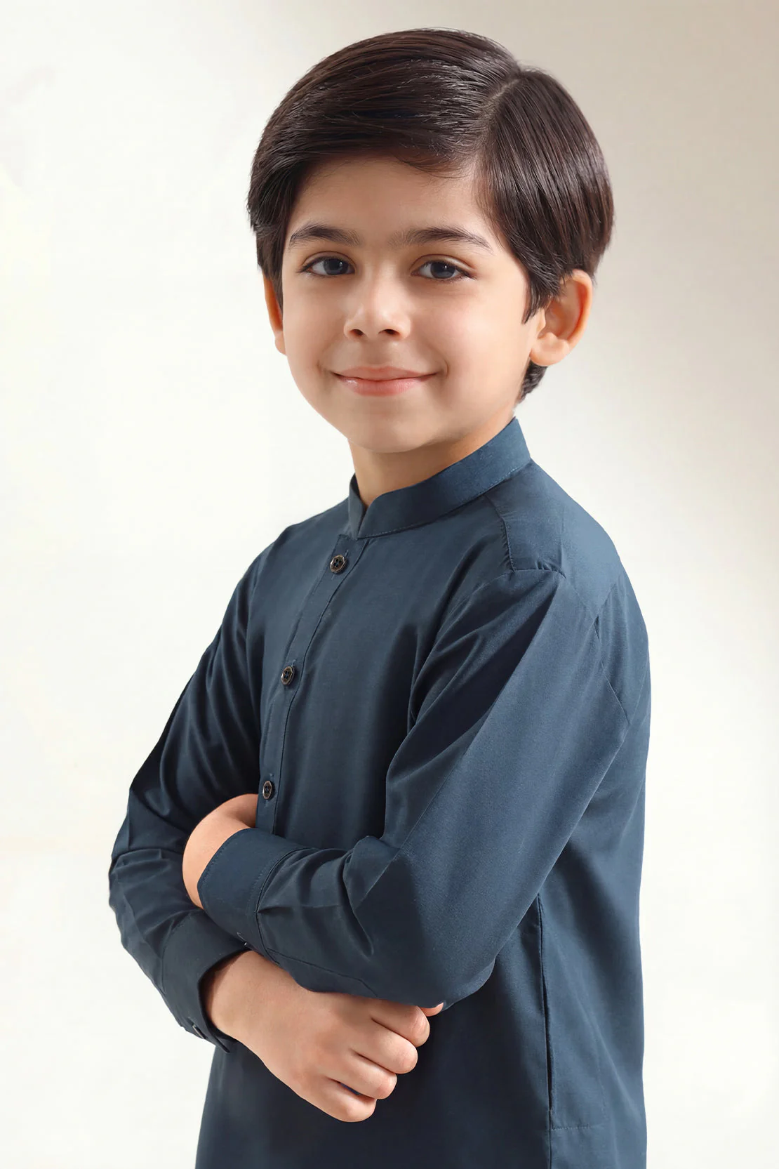 Solid Wash N Wear Stitched 2 Piece (Shirt/Trouser)  For Boys - Image 3