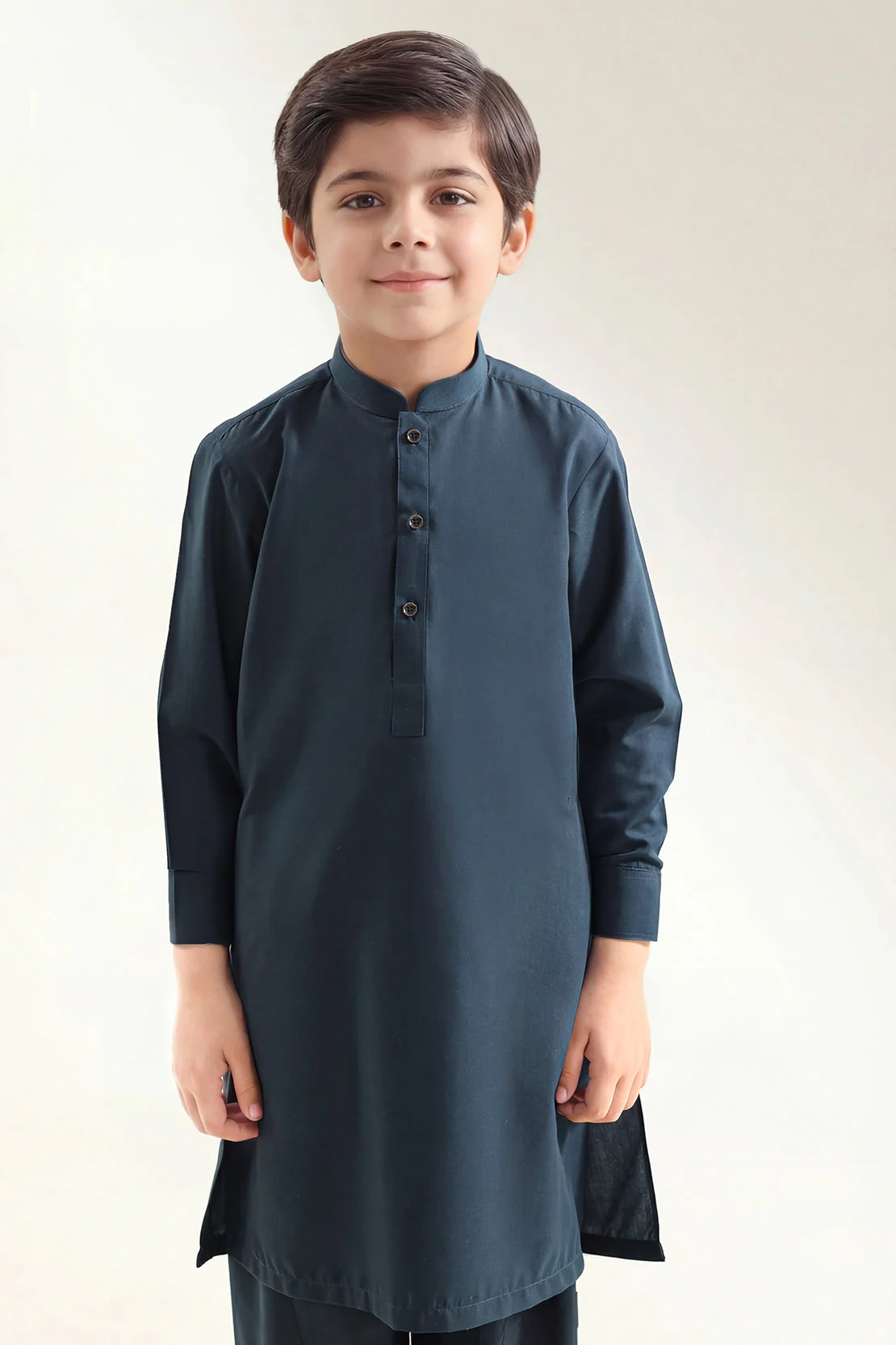 Solid Wash N Wear Stitched 2 Piece (Shirt/Trouser)  For Boys - Image 4