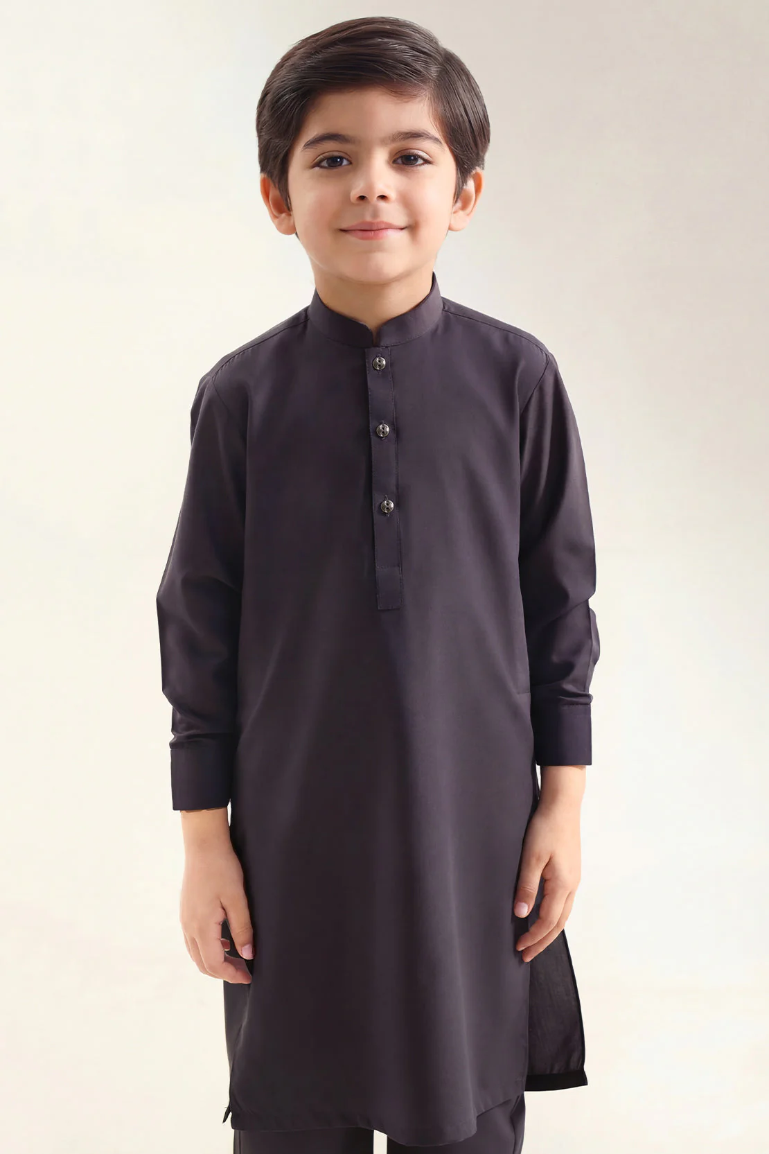 Solid Wash N Wear Stitched 2 Piece (Shirt/Trouser) For Boys - Image 2