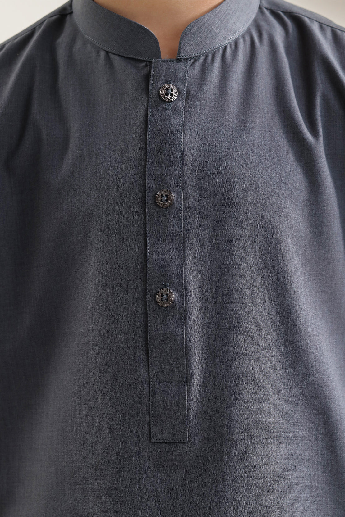 Solid Wash N Wear Stitched 2 Piece (Shirt/Trouser) For Boys - Image 4
