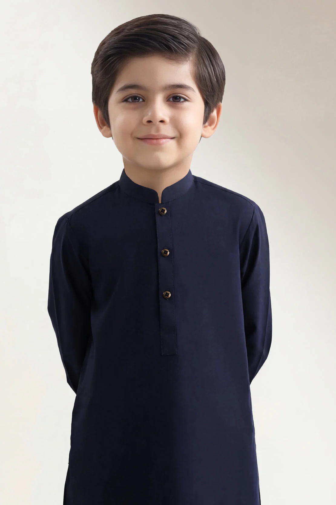 Solid Wash N Wear Stitched 2 Piece (Shirt/Trouser) For Boys - Image 2