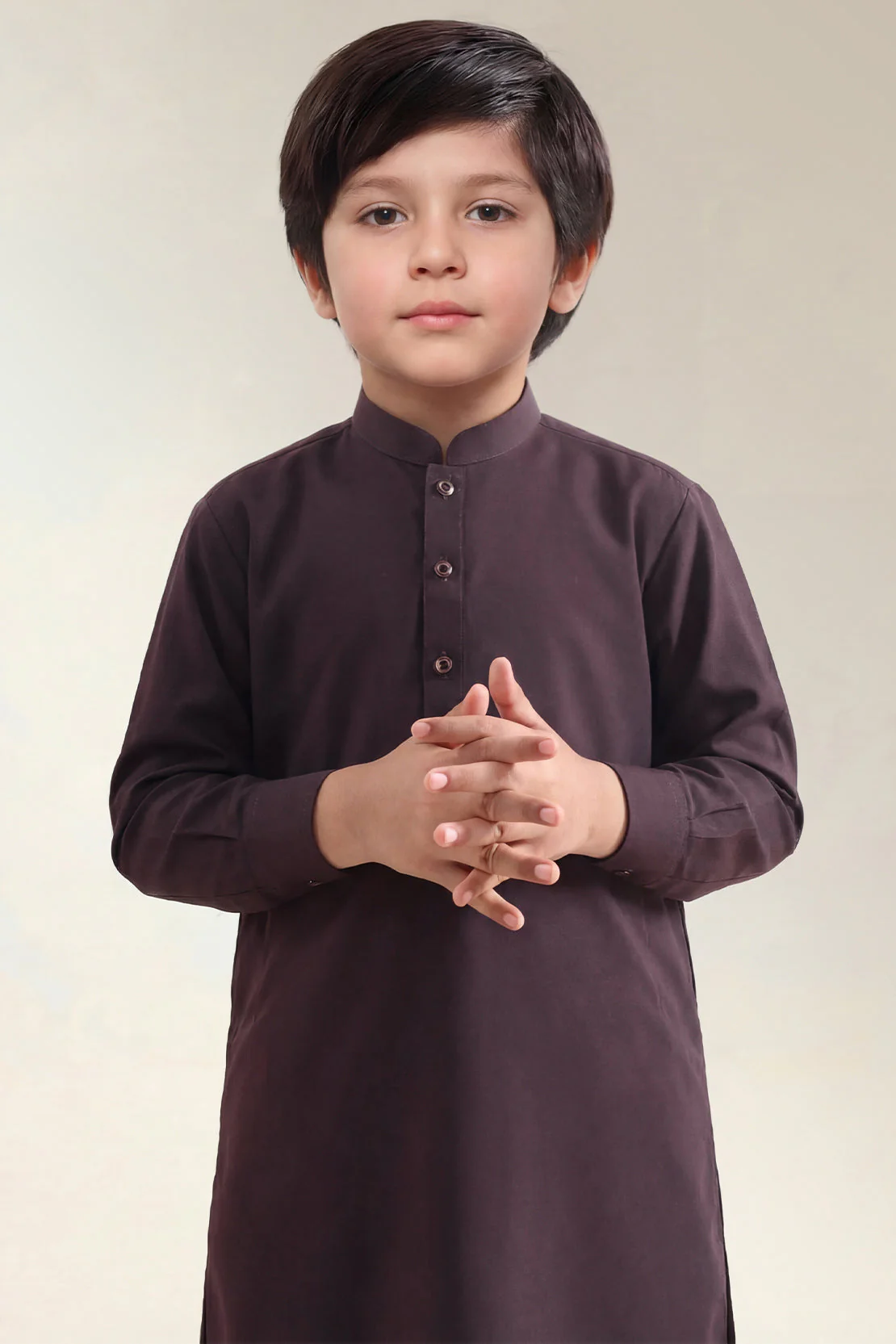 Solid Wash N Wear Stitched 2 Piece (Shirt/Trouser) For Boys - Image 3