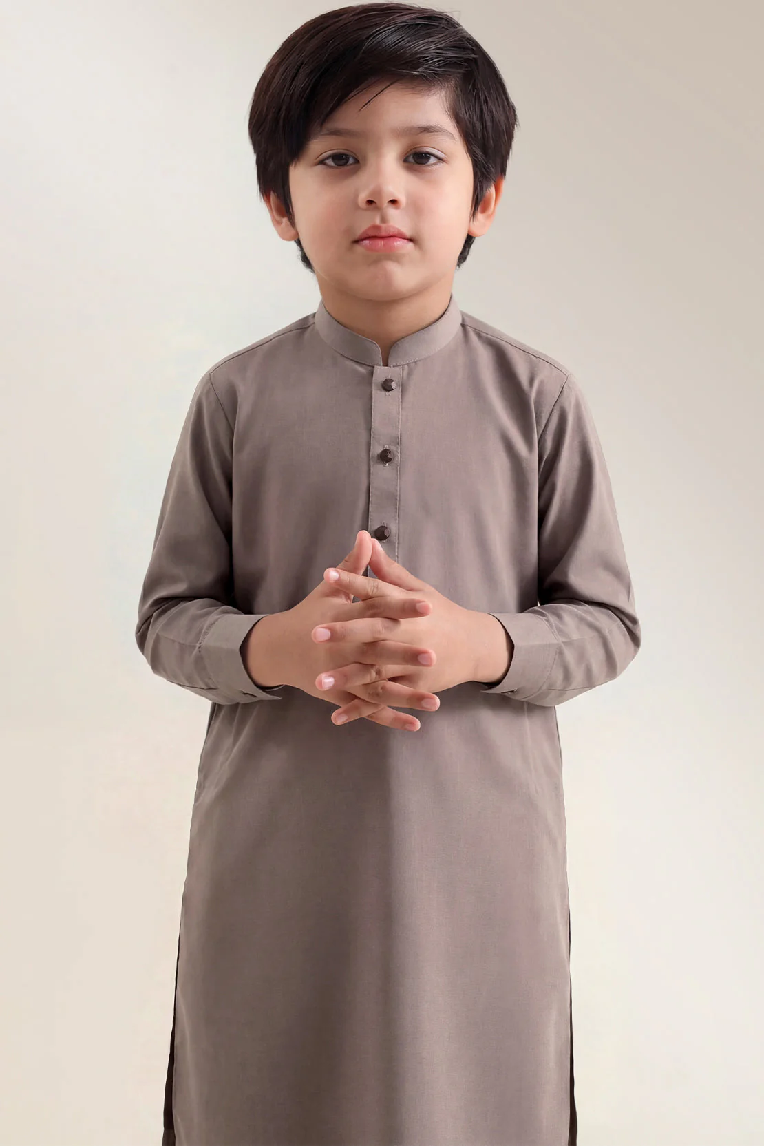 Solid Wash N Wear Stitched 2 Piece (Shirt/Trouser) For Boys - Image 2