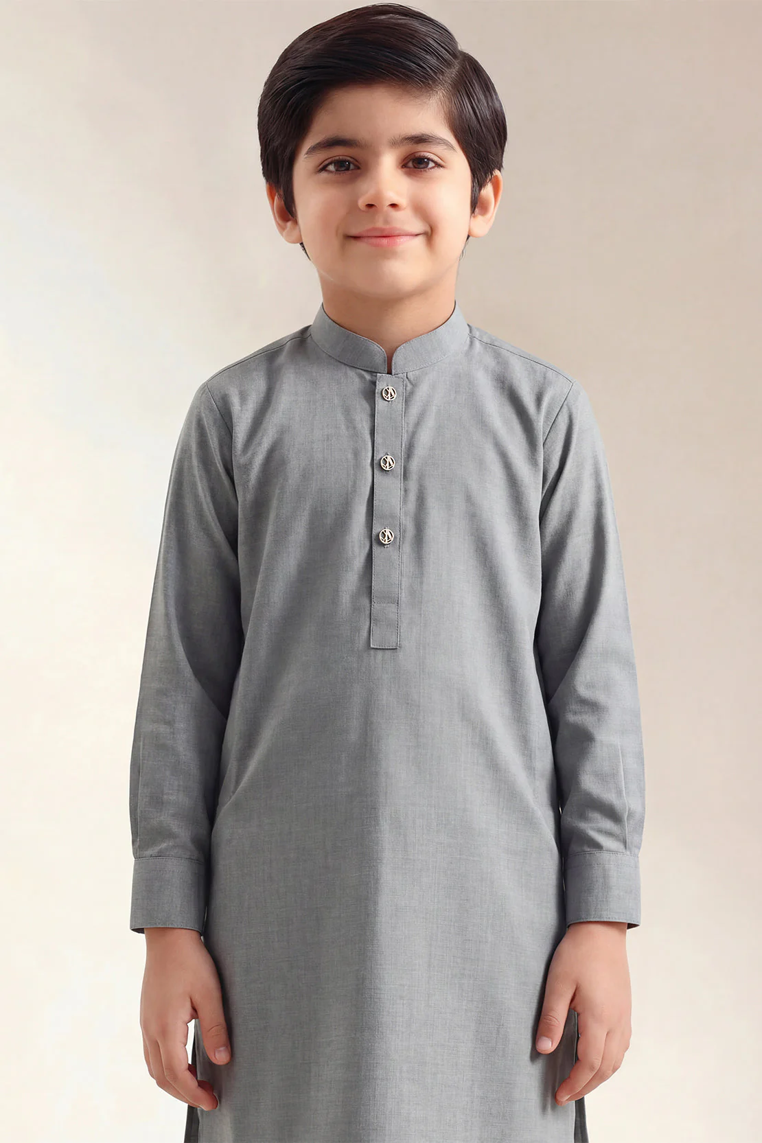Solid Wash N Wear Stitched 2 Piece (Shirt/Trouser) For Boys - Image 3