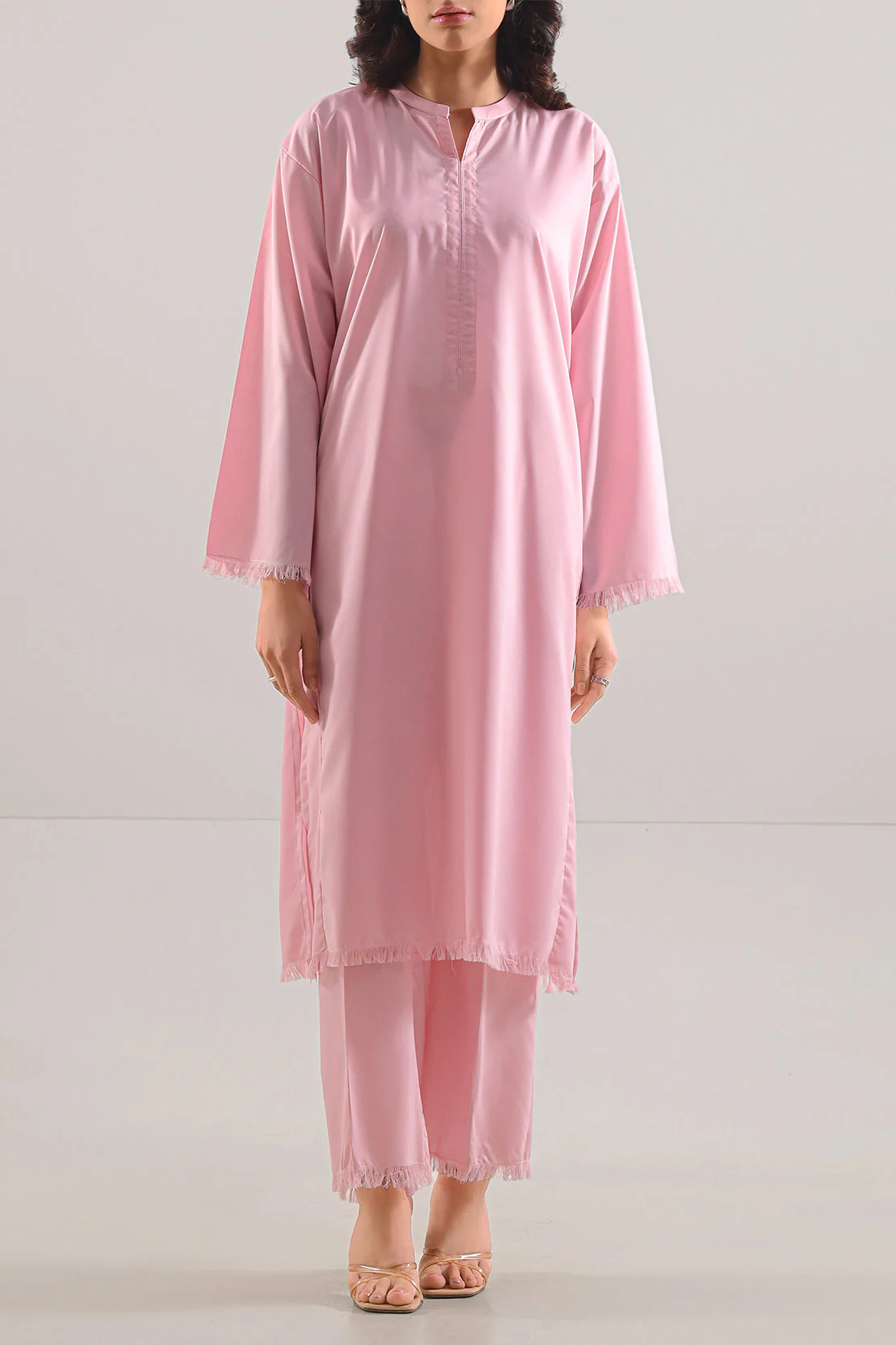 Solid Wash n Wear Stitched 2 Piece (Shirt/Trouser)