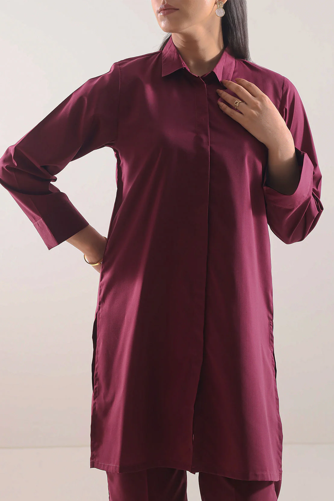 Solid Wash n Wear Stitched 2 Piece (Shirt/Trouser) - Image 2