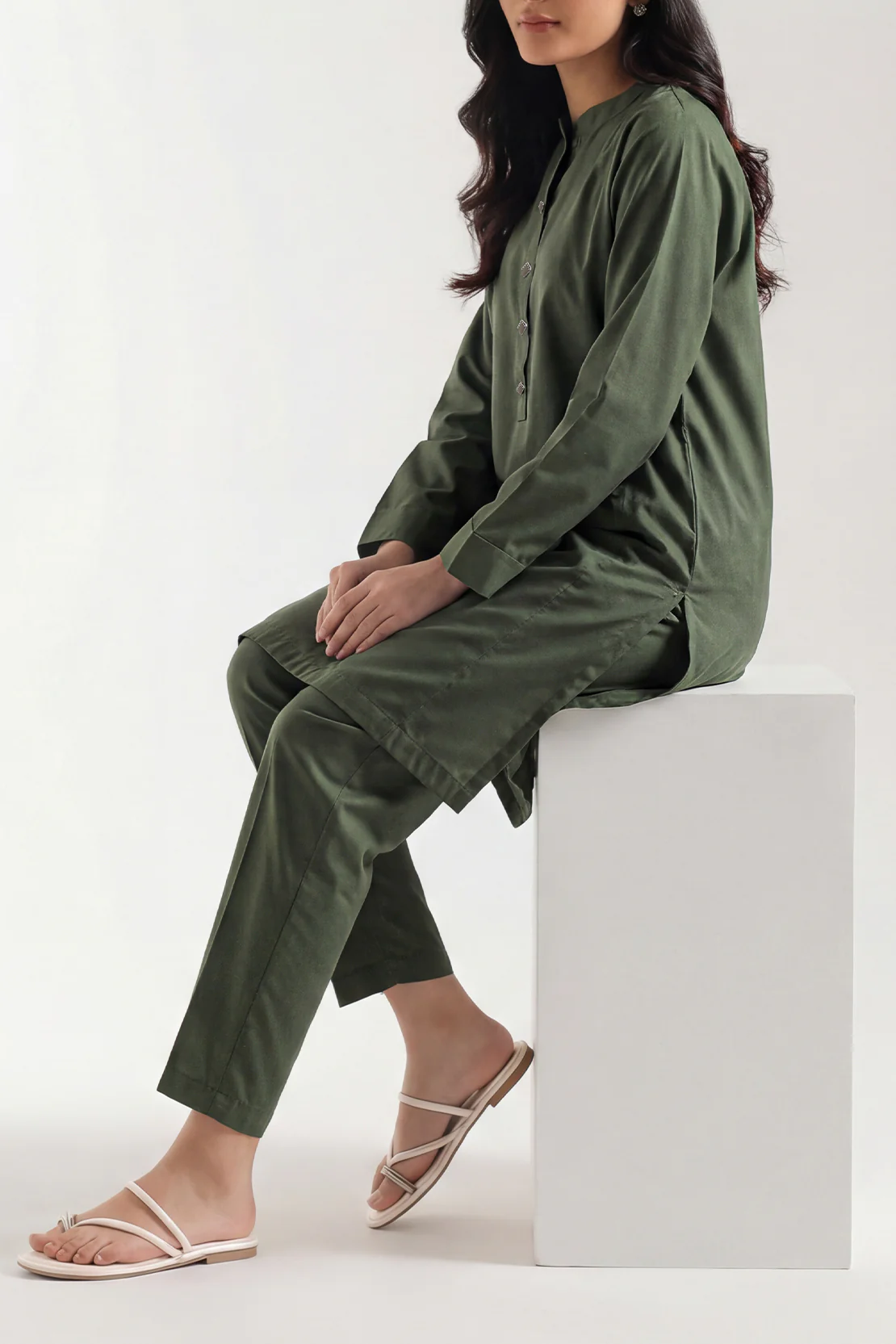 Solid Wash n Wear Stitched 2 Piece (Shirt/Trouser) - Image 2