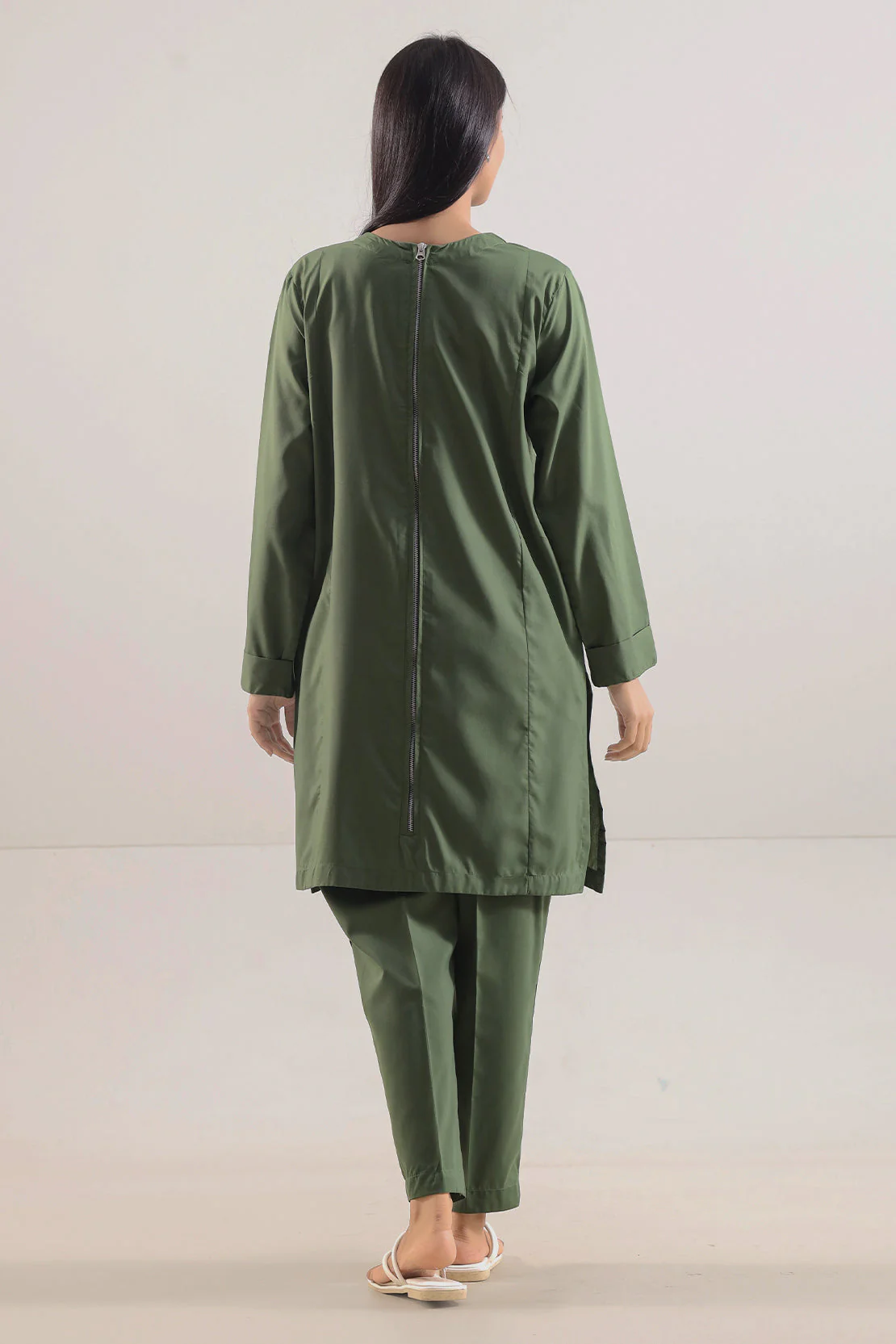 Solid Wash n Wear Stitched 2 Piece (Shirt/Trouser) - Image 3