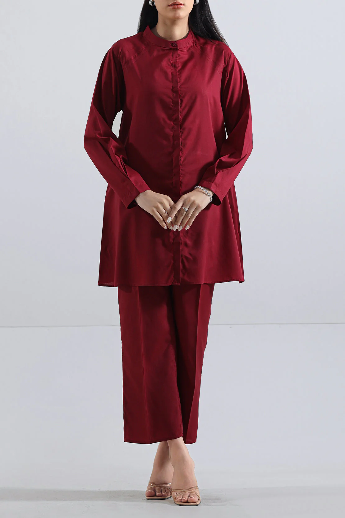 Solid Wash N Wear Stitched Shirt - Image 2