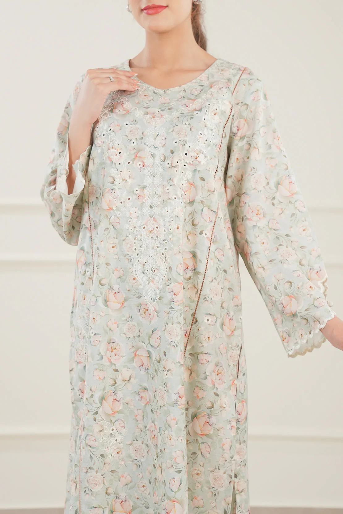 Printed Embroidered Lawn Stitched 2 Piece (Shirt/Trouser) - Image 3
