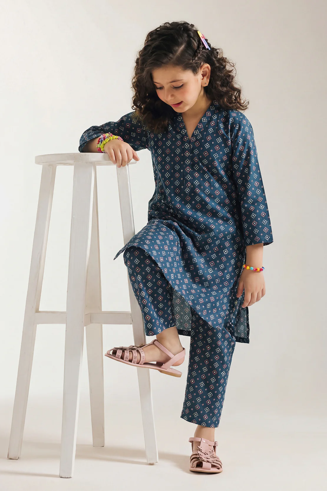 Stitched Printed Cambric Shirt For Kids