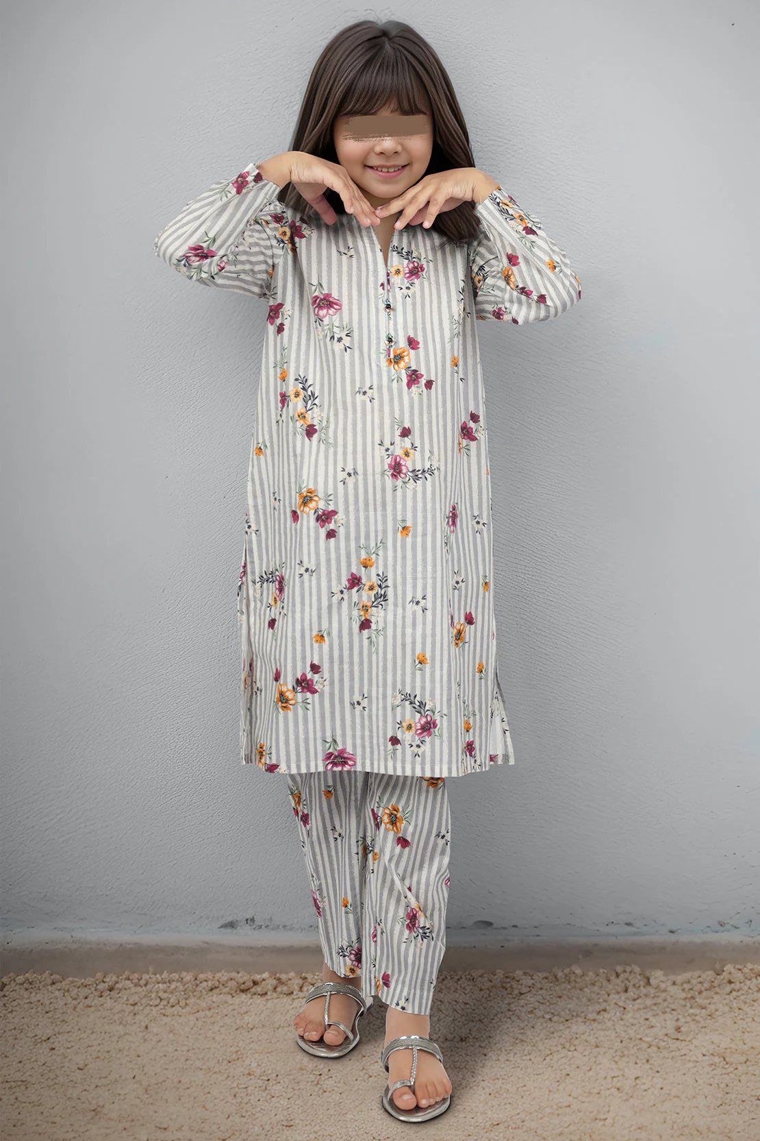 Stitched Cambric Shirt/Trouser For Kids