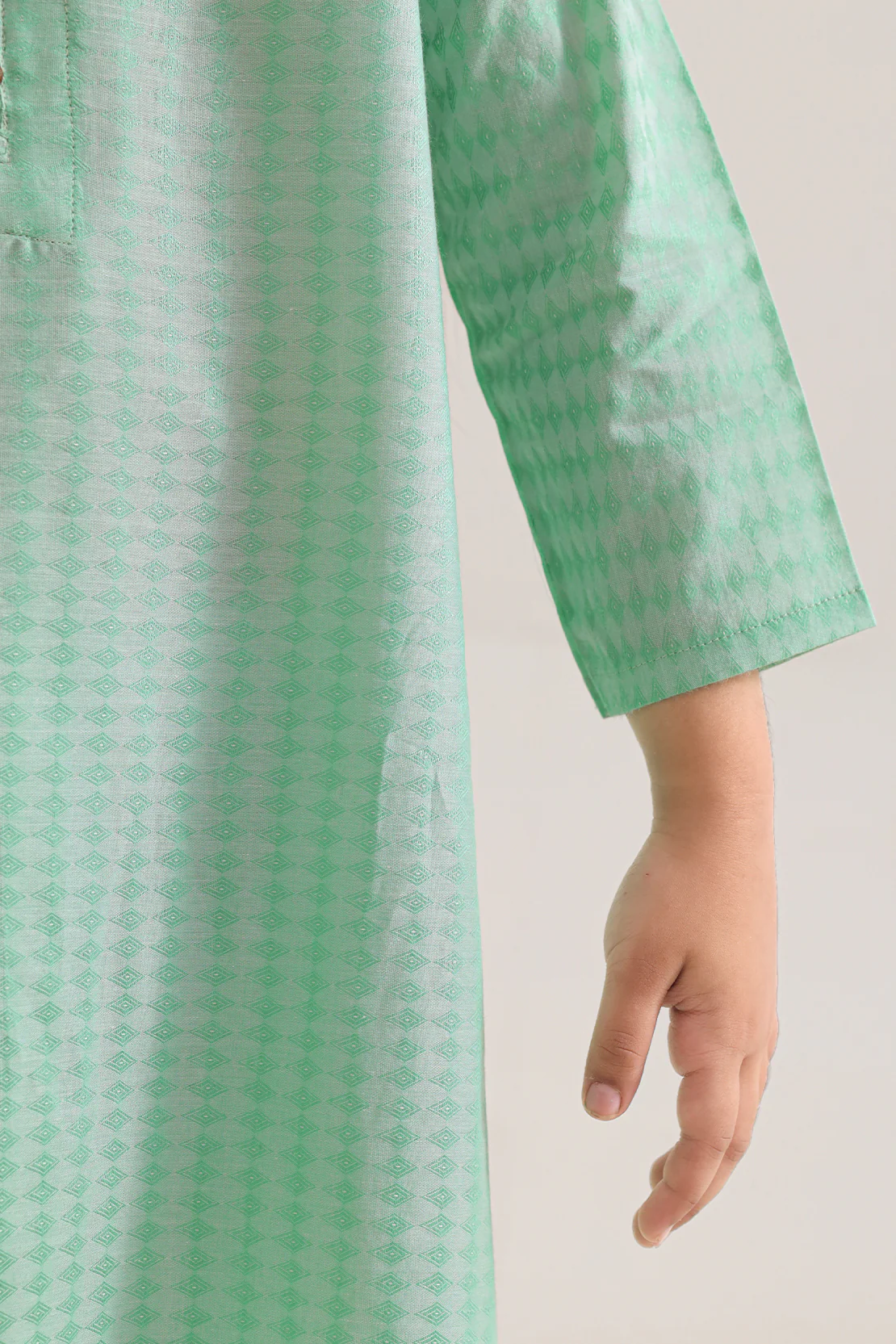 Stitched Cotton Jacquard 2 Piece (Shirt/trouser) For Kids - Image 4