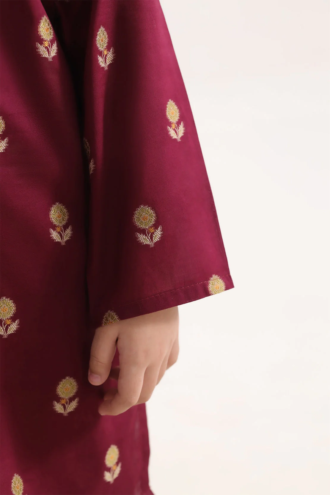 Stitched Cotton Jacquard 2 Piece (Shirt/trouser) For Kids - Image 4