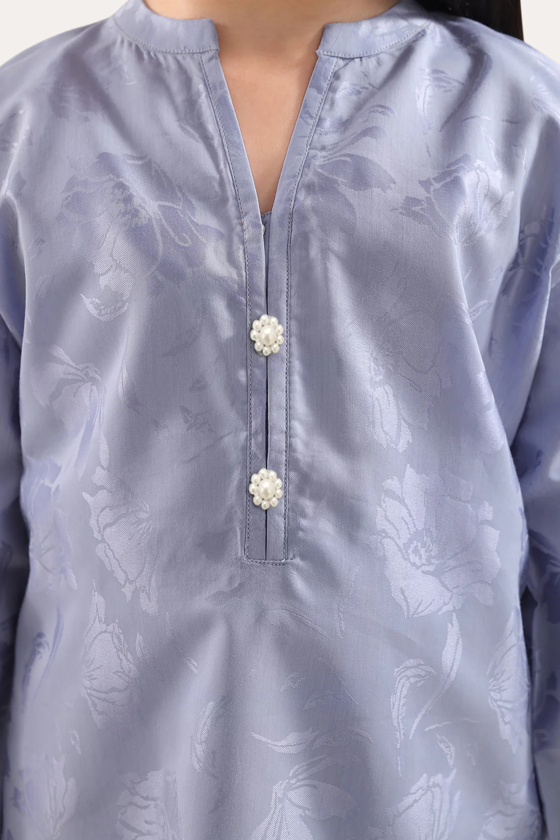 Stitched Cotton Jacquard 2 Piece (Shirt/trouser) For Kids - Image 3