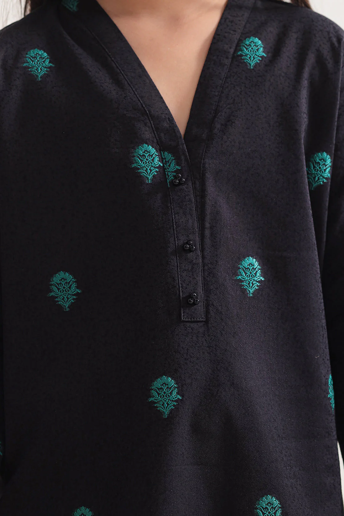 Stitched Cotton Jacquard 2 Piece (Shirt/trouser) For Kids - Image 3