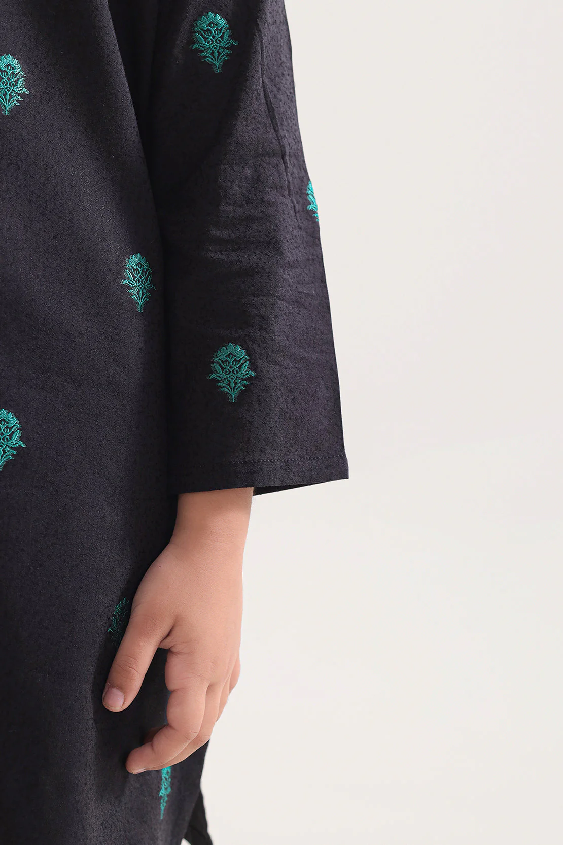 Stitched Cotton Jacquard 2 Piece (Shirt/trouser) For Kids - Image 4