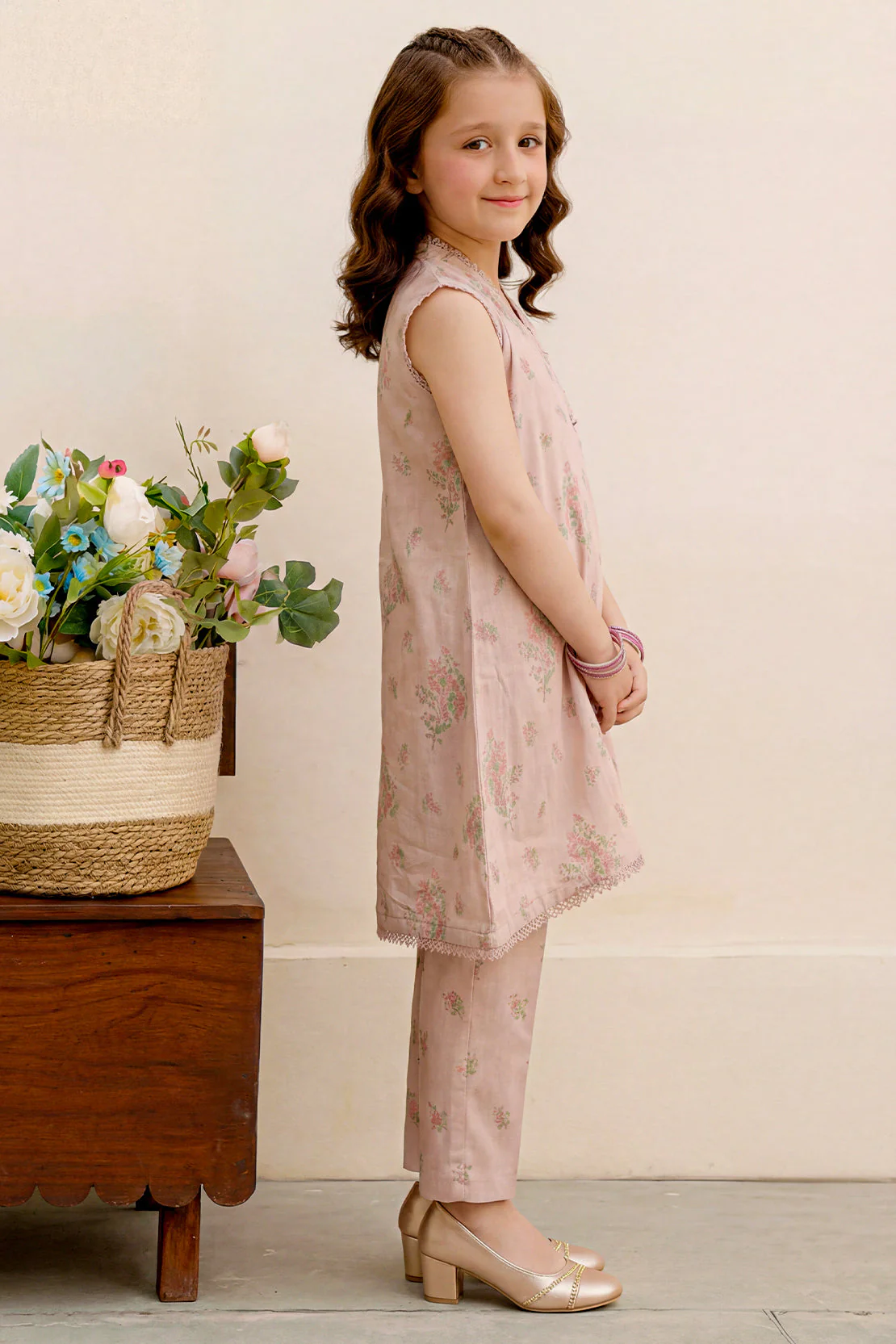 Stitched Cotton Jacquard 2 Piece (Shirt/trouser) For Kids - Image 3