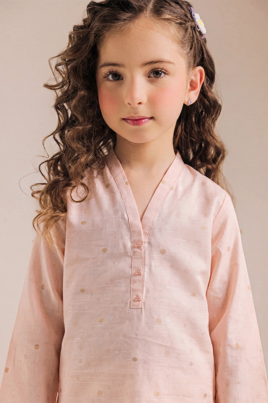Stitched Cotton Jacquard 2 Piece (Shirt/trouser) For Kids - Image 2