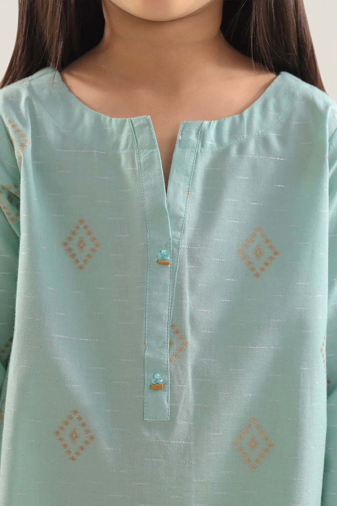 Stitched Cotton Jacquard 2 Piece (Shirt/trouser) For Kids - Image 4