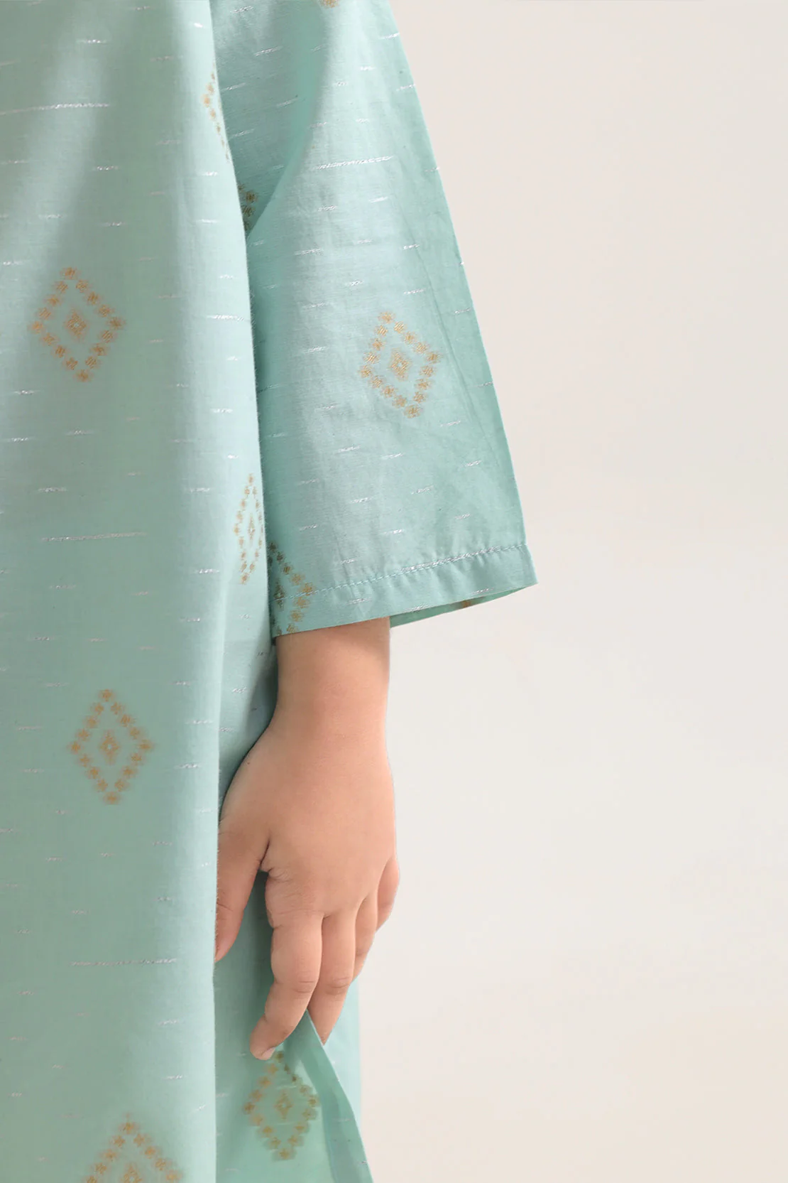 Stitched Cotton Jacquard 2 Piece (Shirt/trouser) For Kids - Image 5