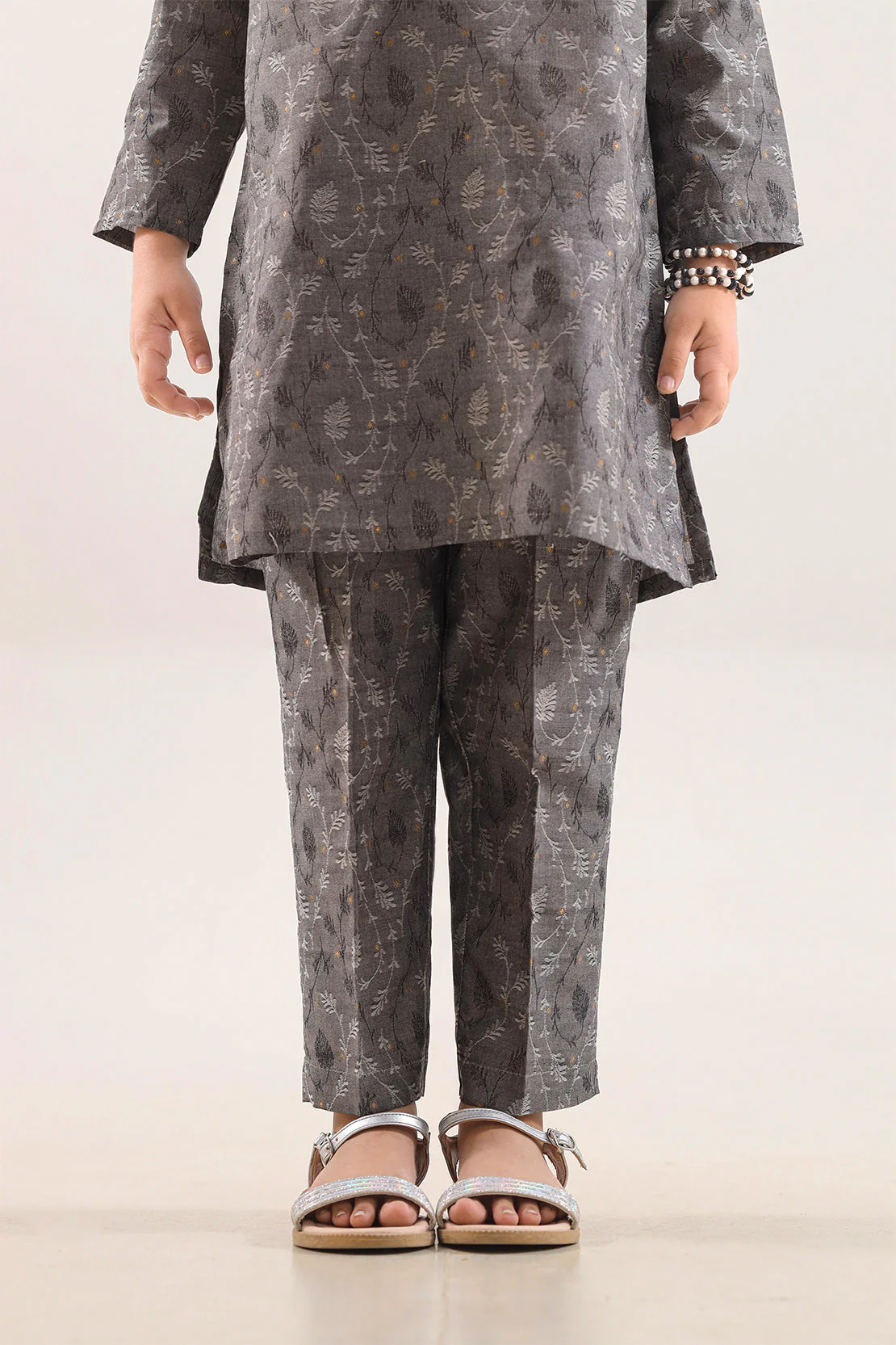 Stitched Cotton Jacquard 2 Piece (Shirt/trouser) For Kids - Image 2