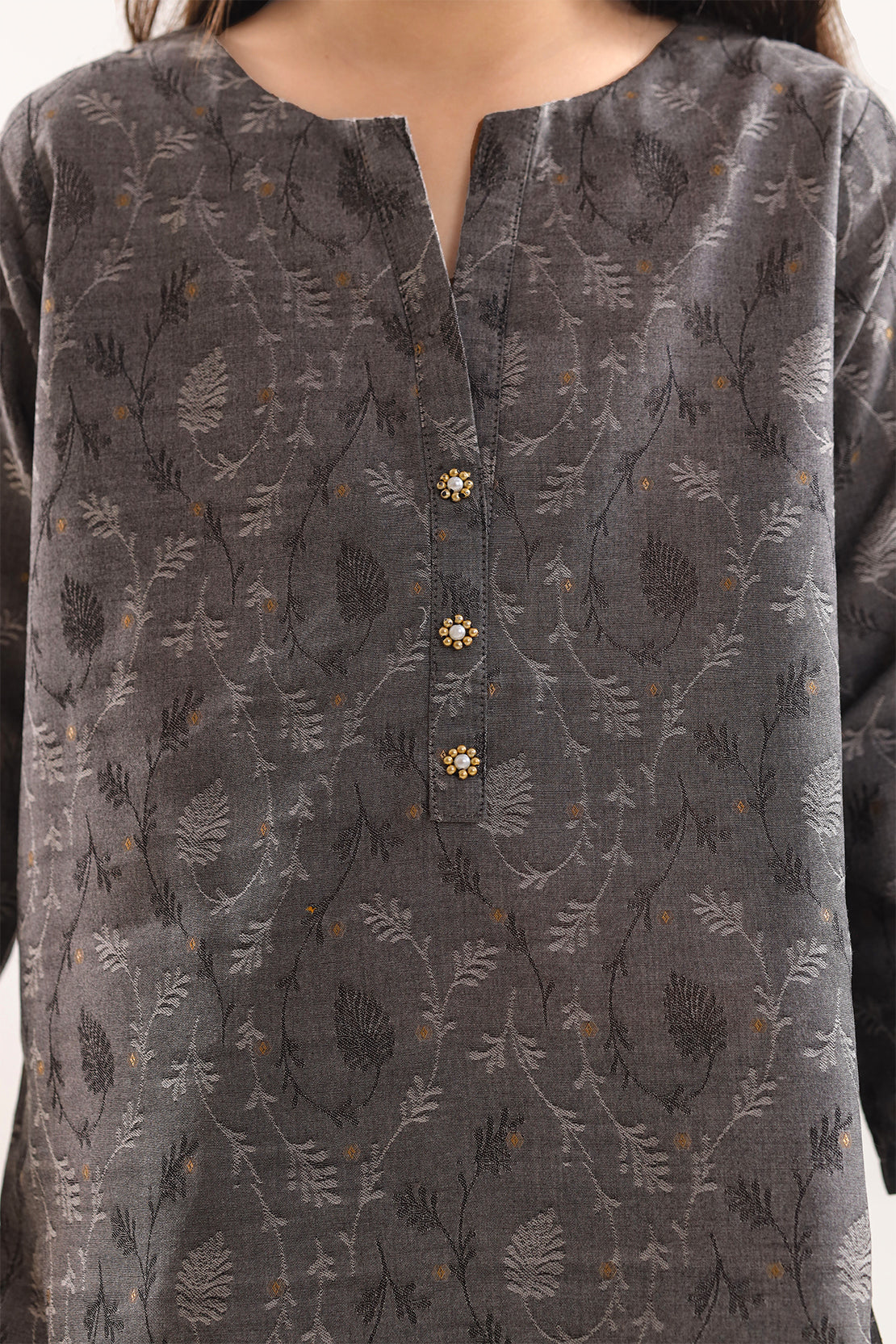 Stitched Cotton Jacquard 2 Piece (Shirt/trouser) For Kids - Image 3