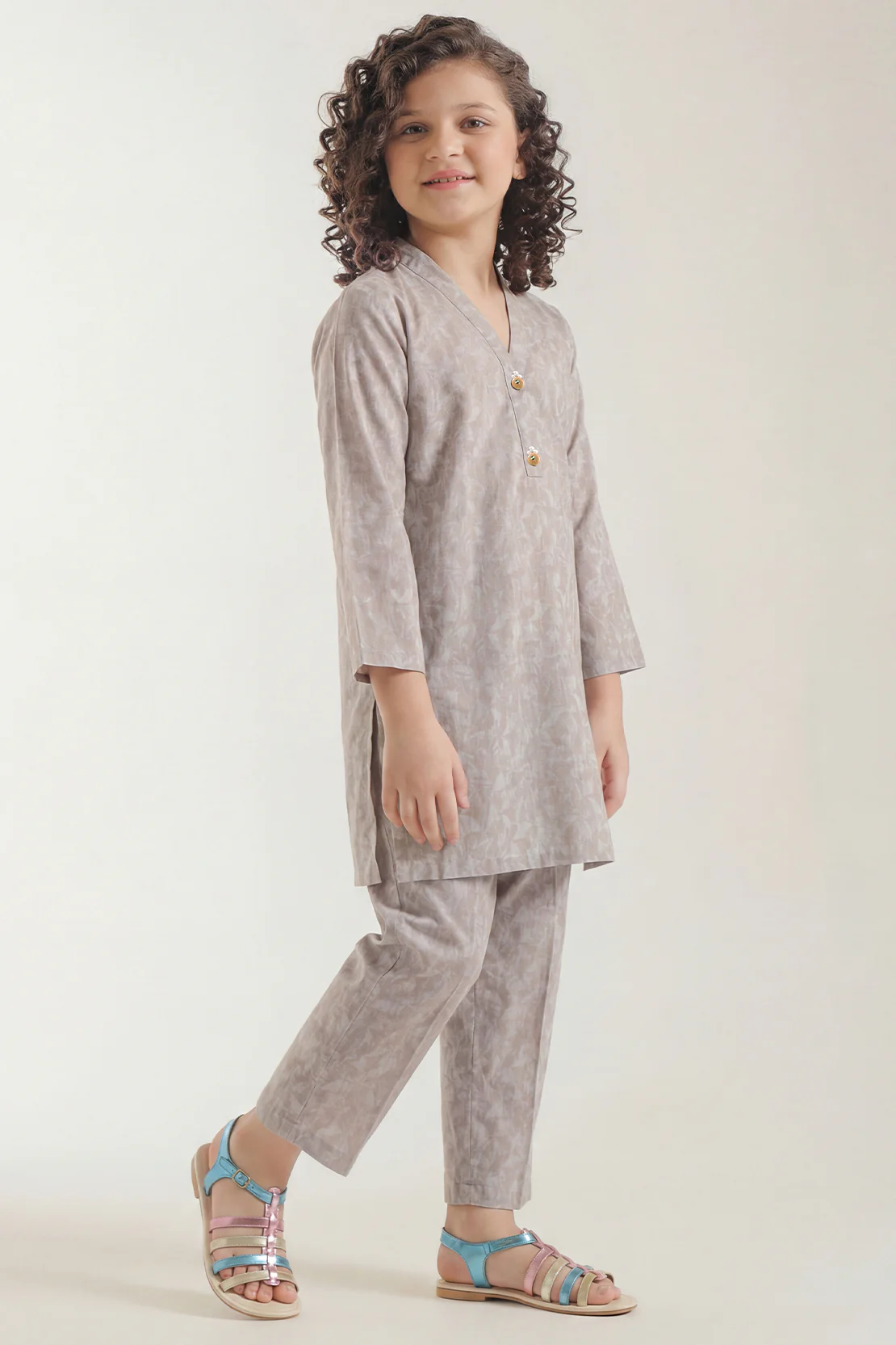 Stitched Cotton Jacquard 2 Piece (Shirt/trouser) For Kids - Image 2