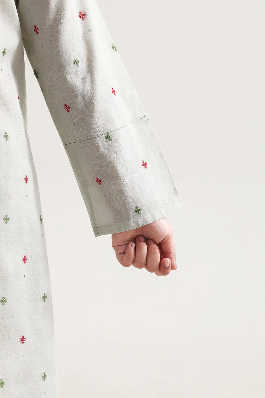 Stitched Cotton Jacquard 2 Piece (Shirt/trouser) For Kids - Image 4