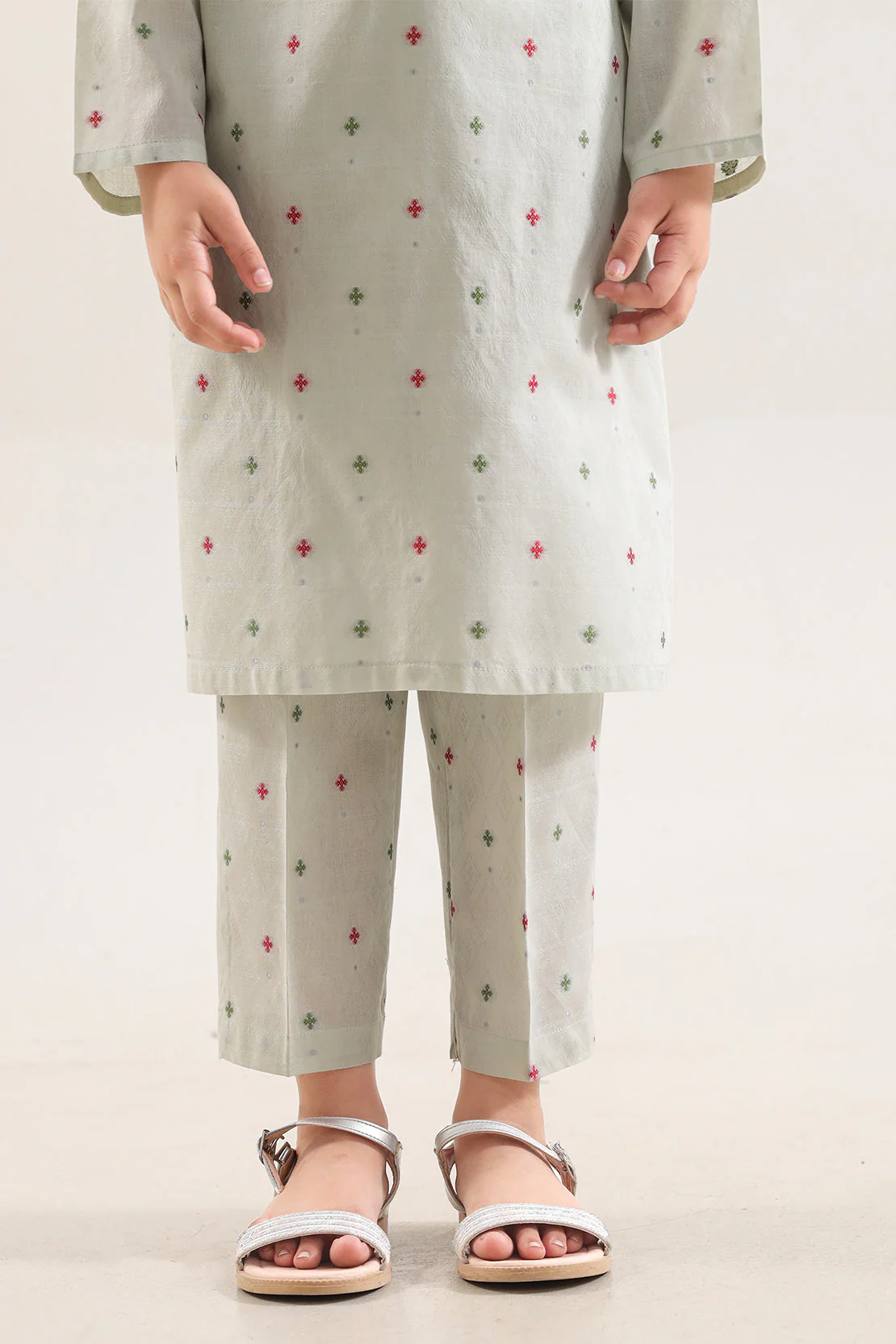 Stitched Cotton Jacquard 2 Piece (Shirt/trouser) For Kids - Image 5