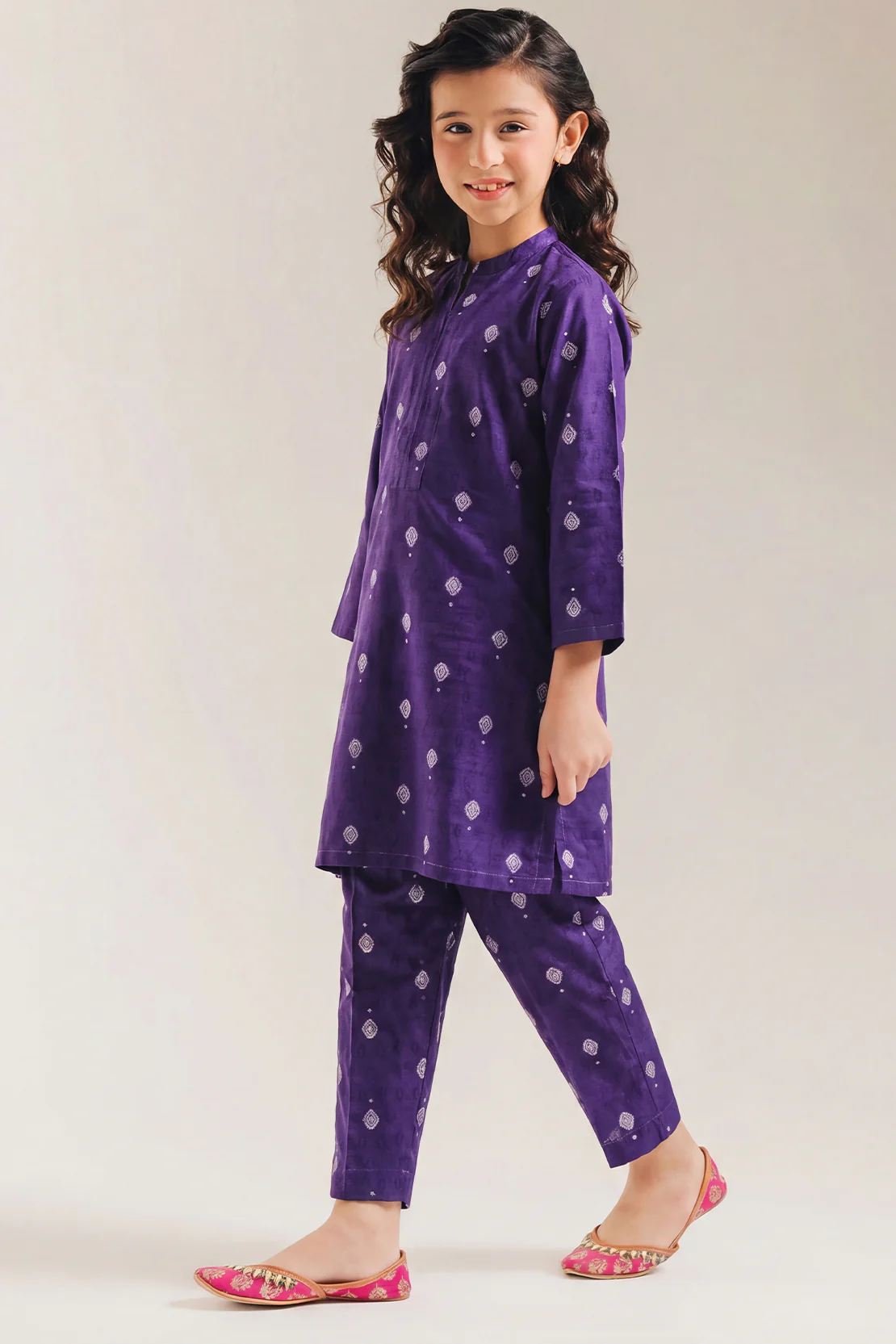 Stitched Cotton Jacquard 2 Piece (Shirt/trouser) For Kids - Image 2
