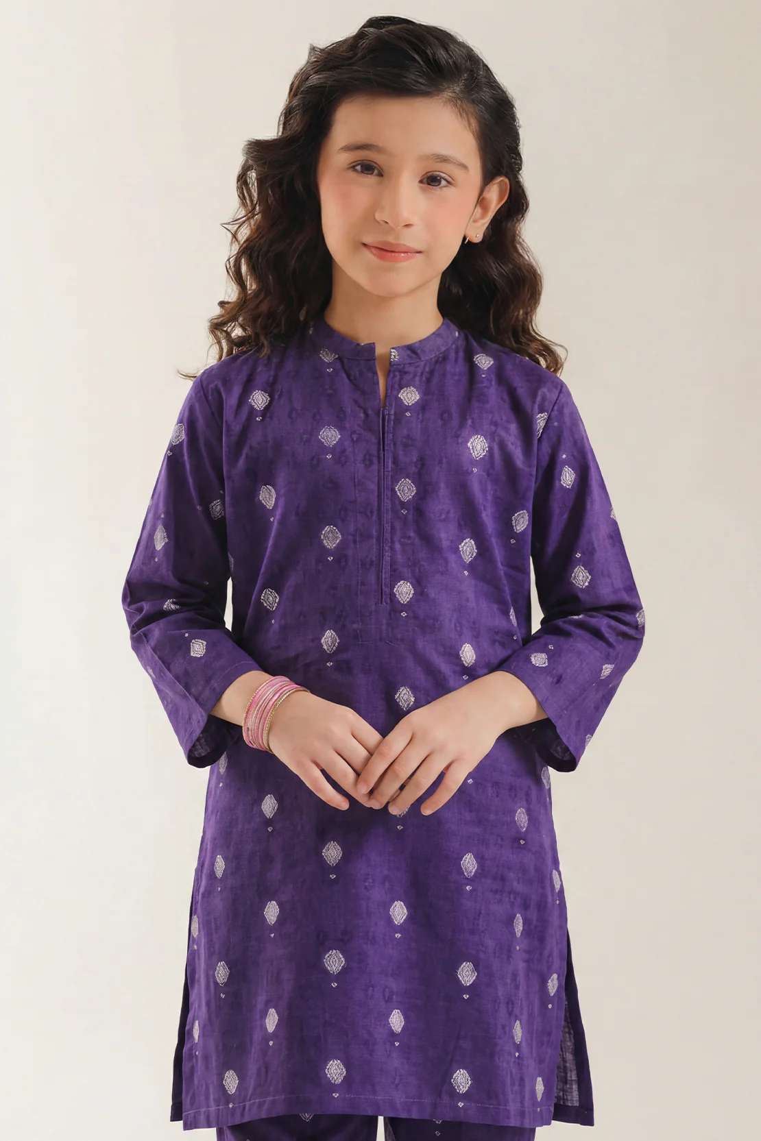 Stitched Cotton Jacquard 2 Piece (Shirt/trouser) For Kids - Image 3