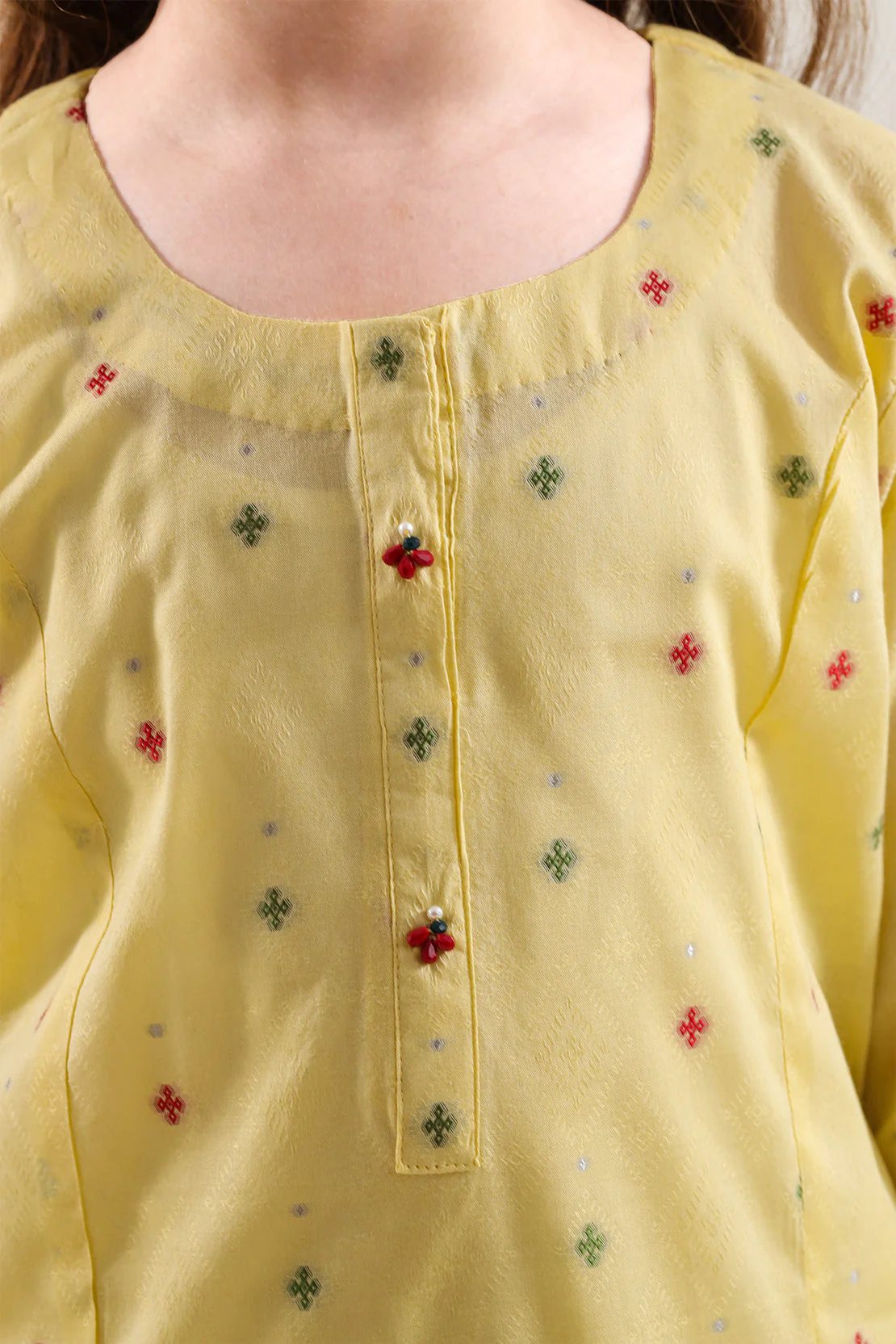 Stitched Cotton Jacquard 2 Piece (Shirt/trouser) For Kids - Image 3