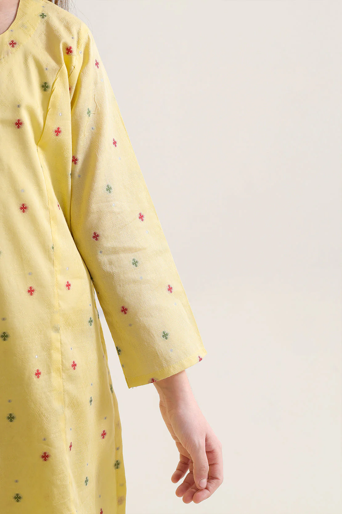 Stitched Cotton Jacquard 2 Piece (Shirt/trouser) For Kids - Image 4
