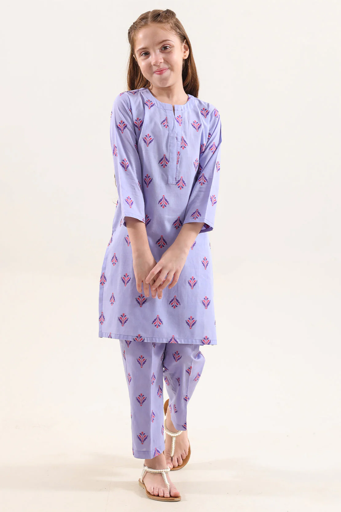 Stitched Cotton Jacquard 2 Piece (Shirt/trouser) For Kids