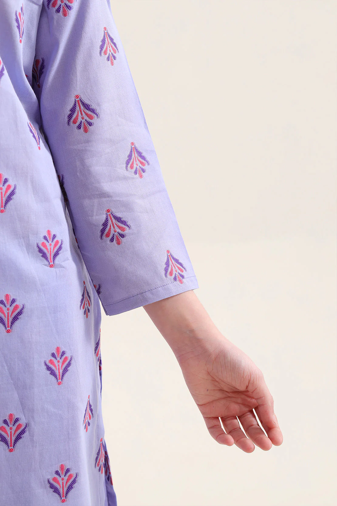 Stitched Cotton Jacquard 2 Piece (Shirt/trouser) For Kids - Image 4