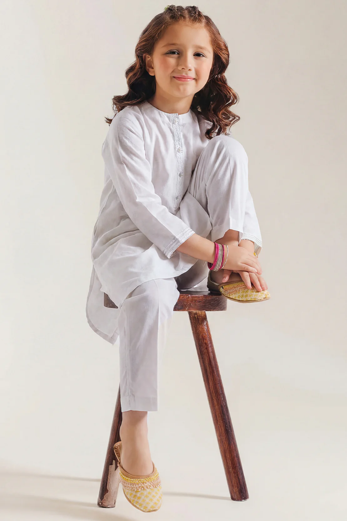 Stitched Cotton Jacquard 2 Piece (Shirt/trouser) For Kids - Image 2