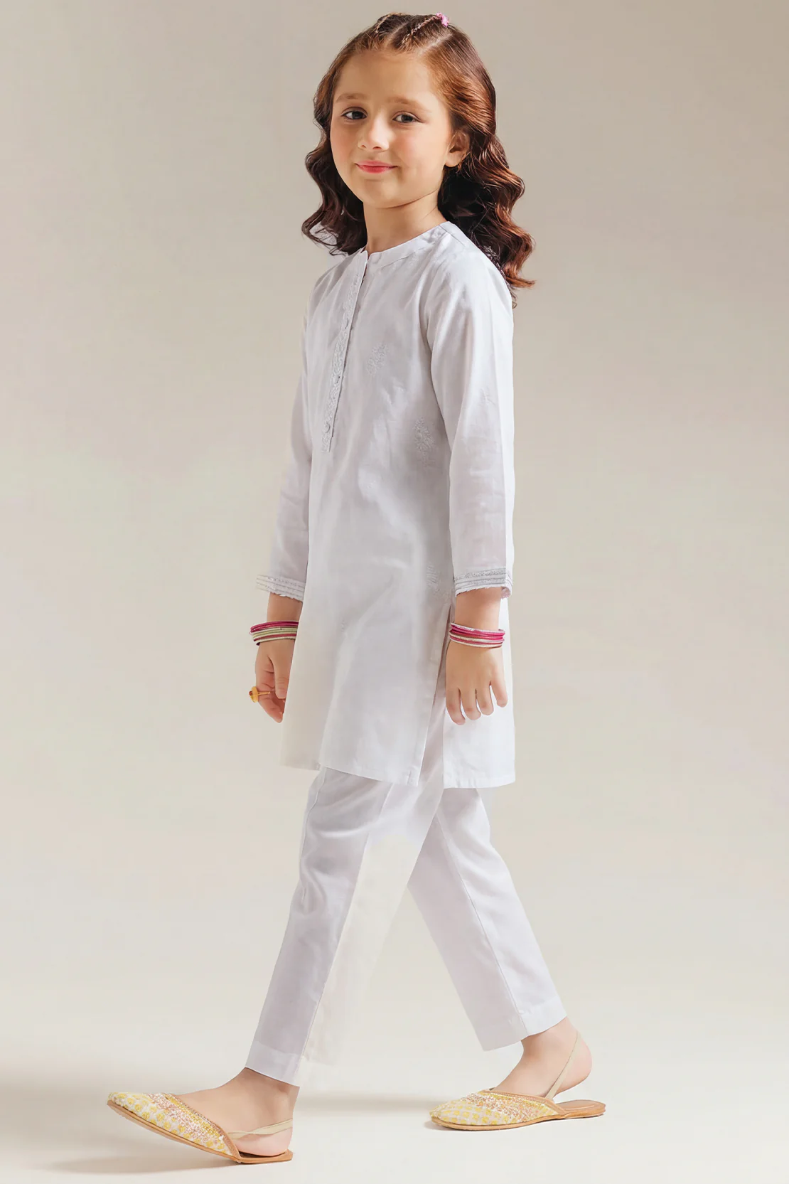 Stitched Cotton Jacquard 2 Piece (Shirt/trouser) For Kids - Image 3