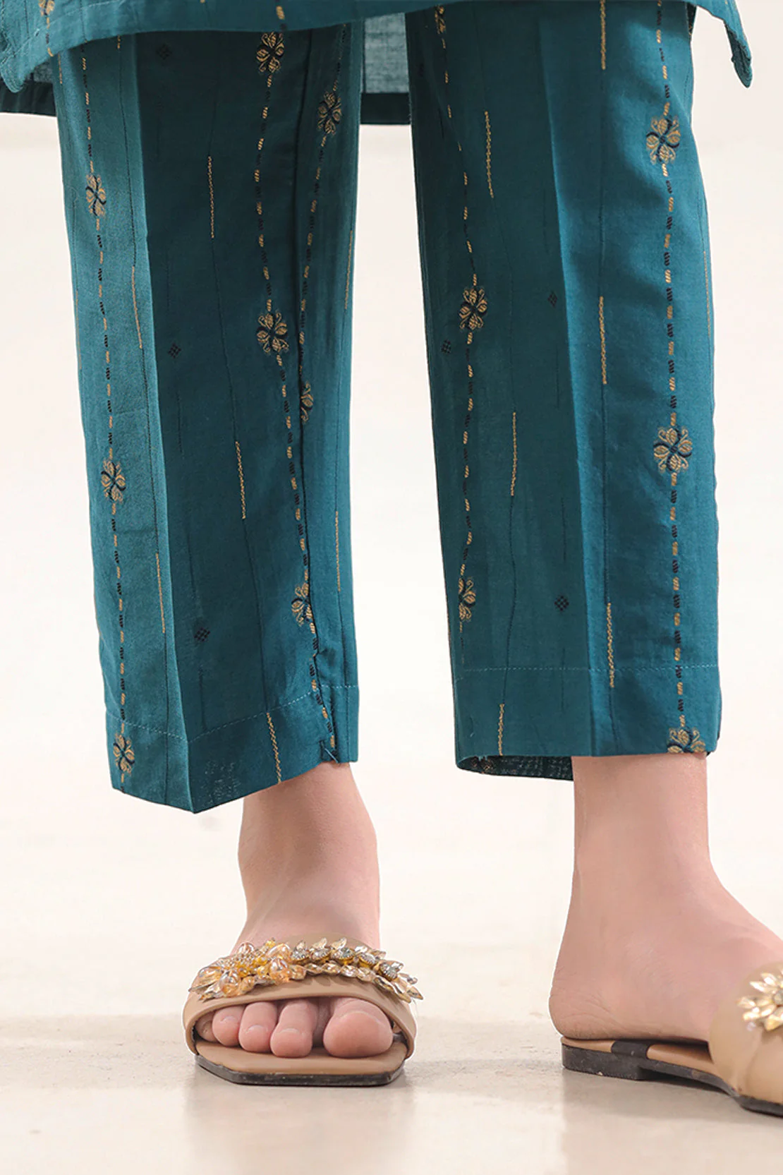Stitched Cotton Jacquard 2 Piece (Shirt/trouser) For Kids - Image 5